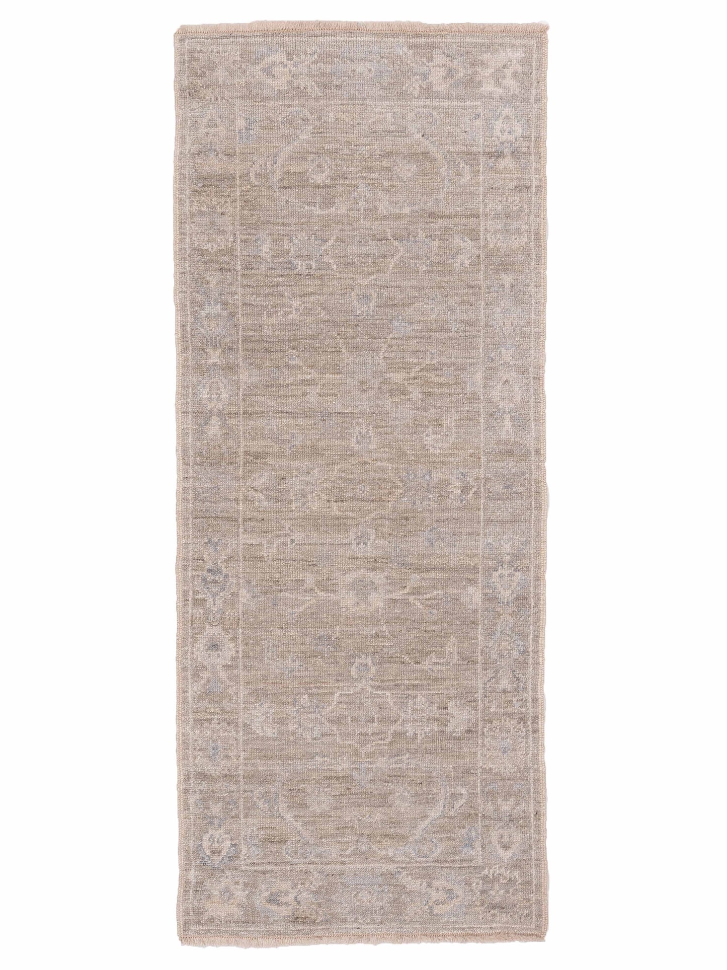 Authentic Angora Oushak Bade Gray Traditional Hand Knotted Rug