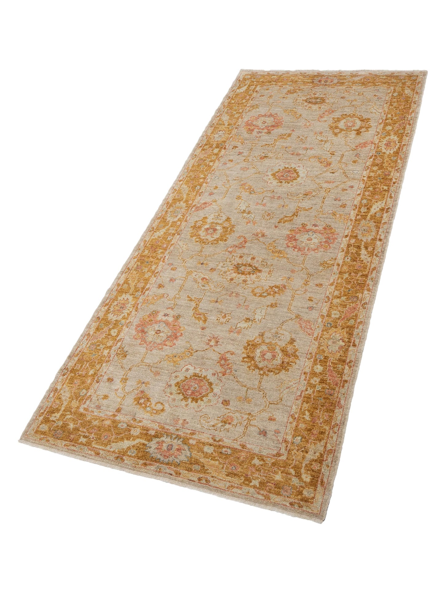 Authentic Angora Oushak Muge Camel Mustard Traditional Hand Knotted Rug