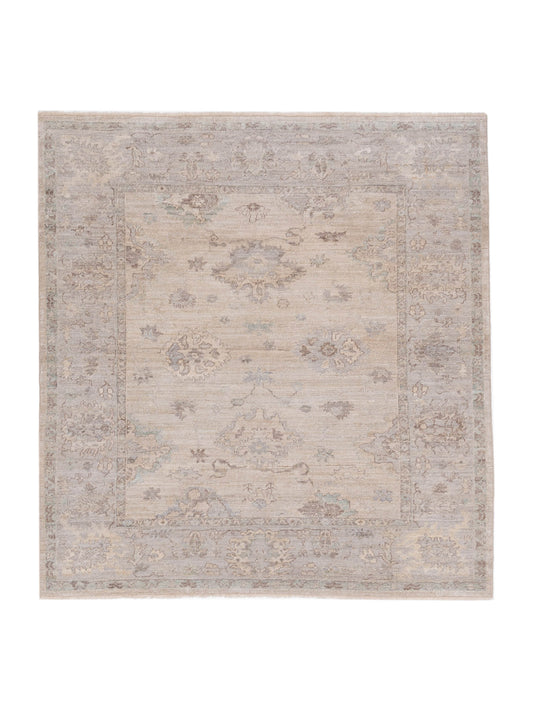 Authentic Angora Oushak Hande Beige Traditional Hand Knotted Rug