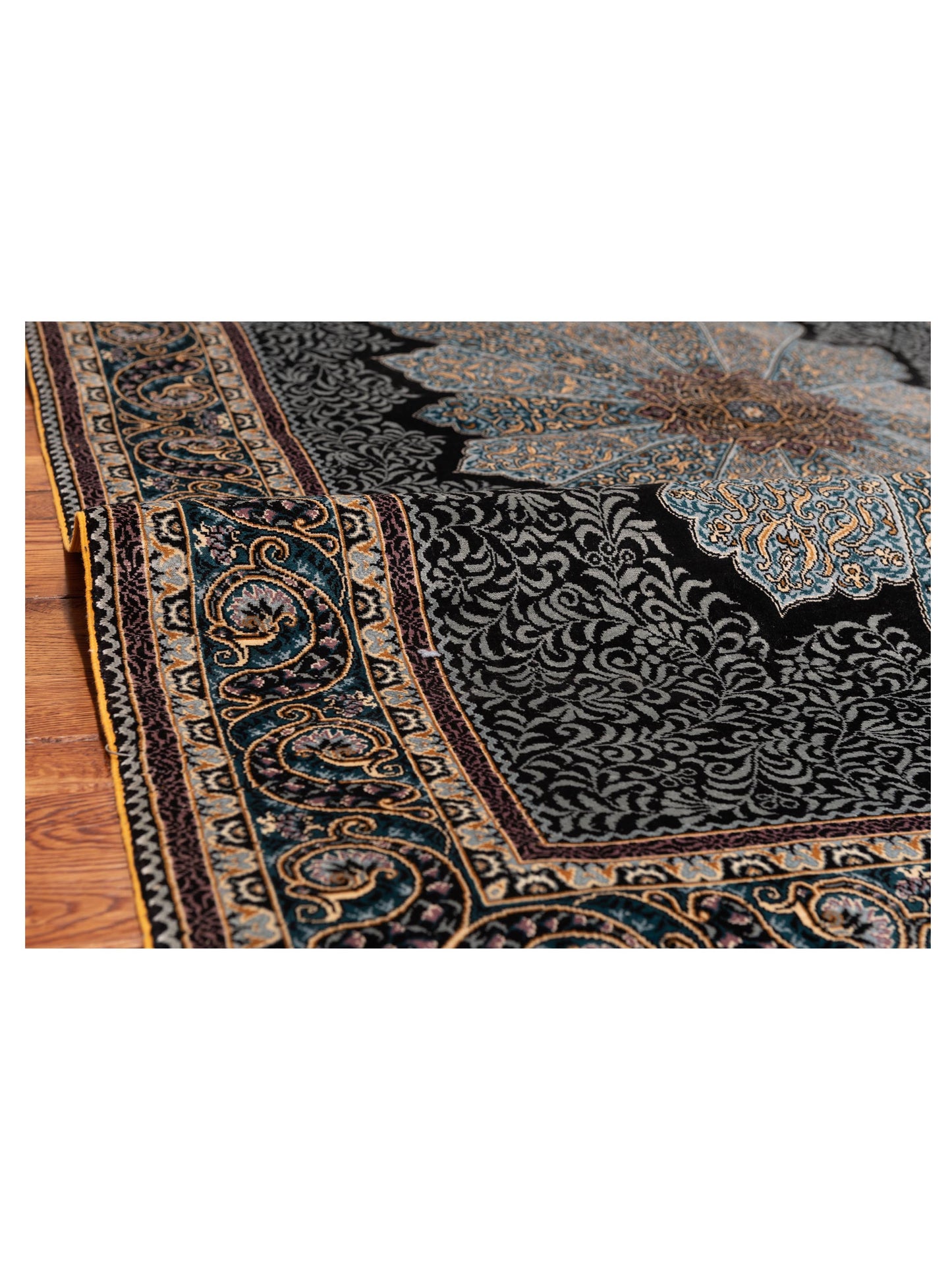 Pasha Elegance 147205 Black Blue Traditional Hand Knotted Rug