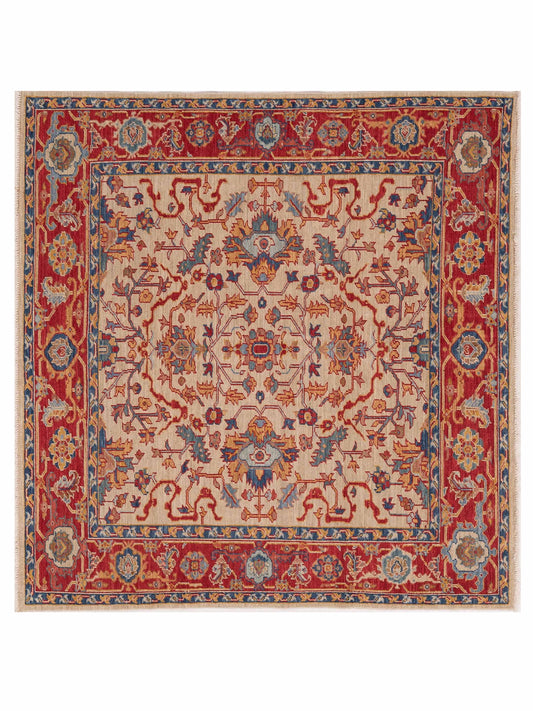 Pasha Antique Loom Fine 147224 Ivory Traditional Hand Knotted Rug