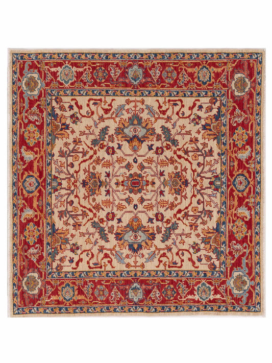 Pasha Antique Loom Fine 147229 Ivory Traditional Hand Knotted Rug