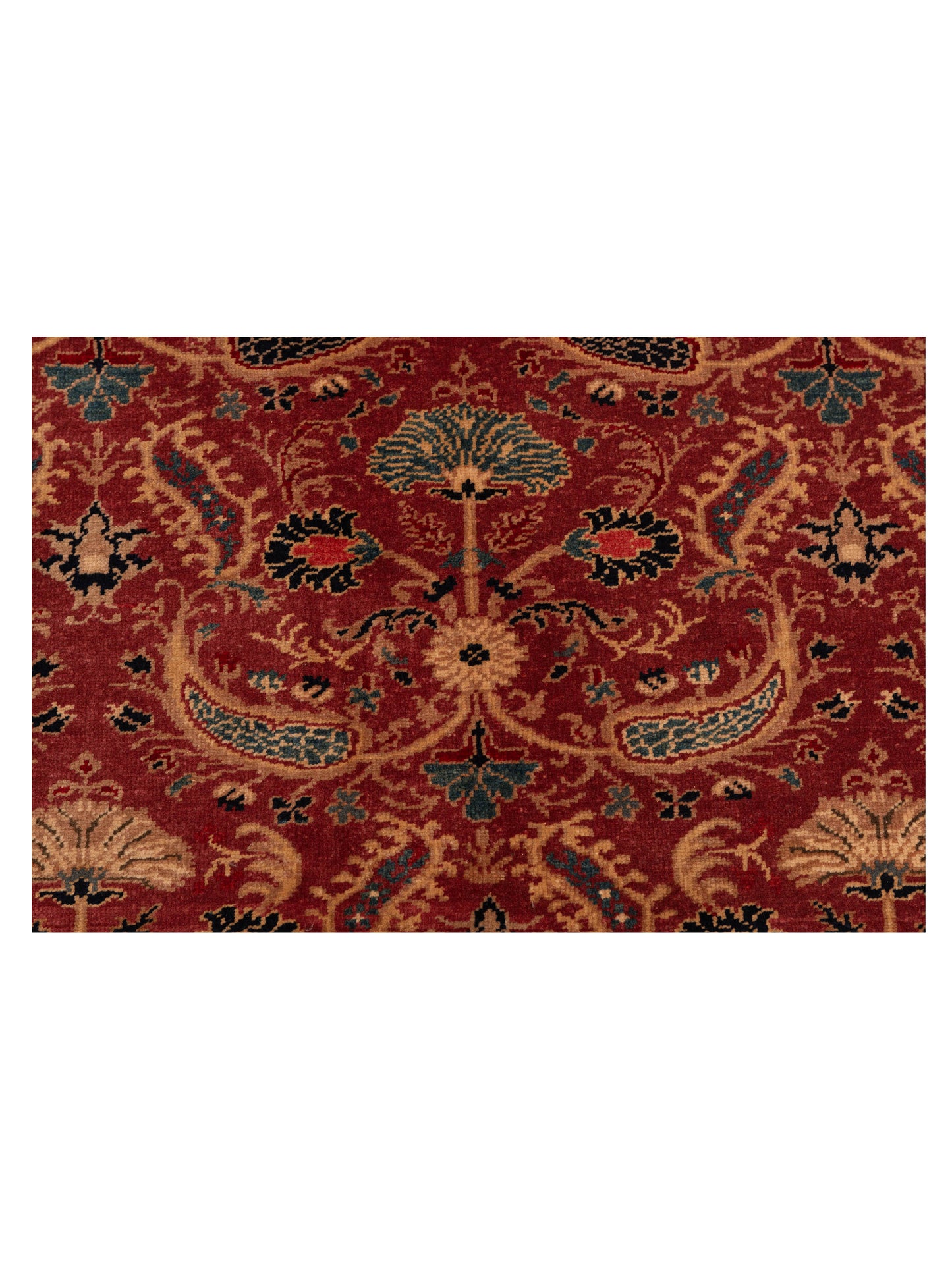 Pasha Antique Loom 147346 Rust Blue Transitional Hand Knotted Rug