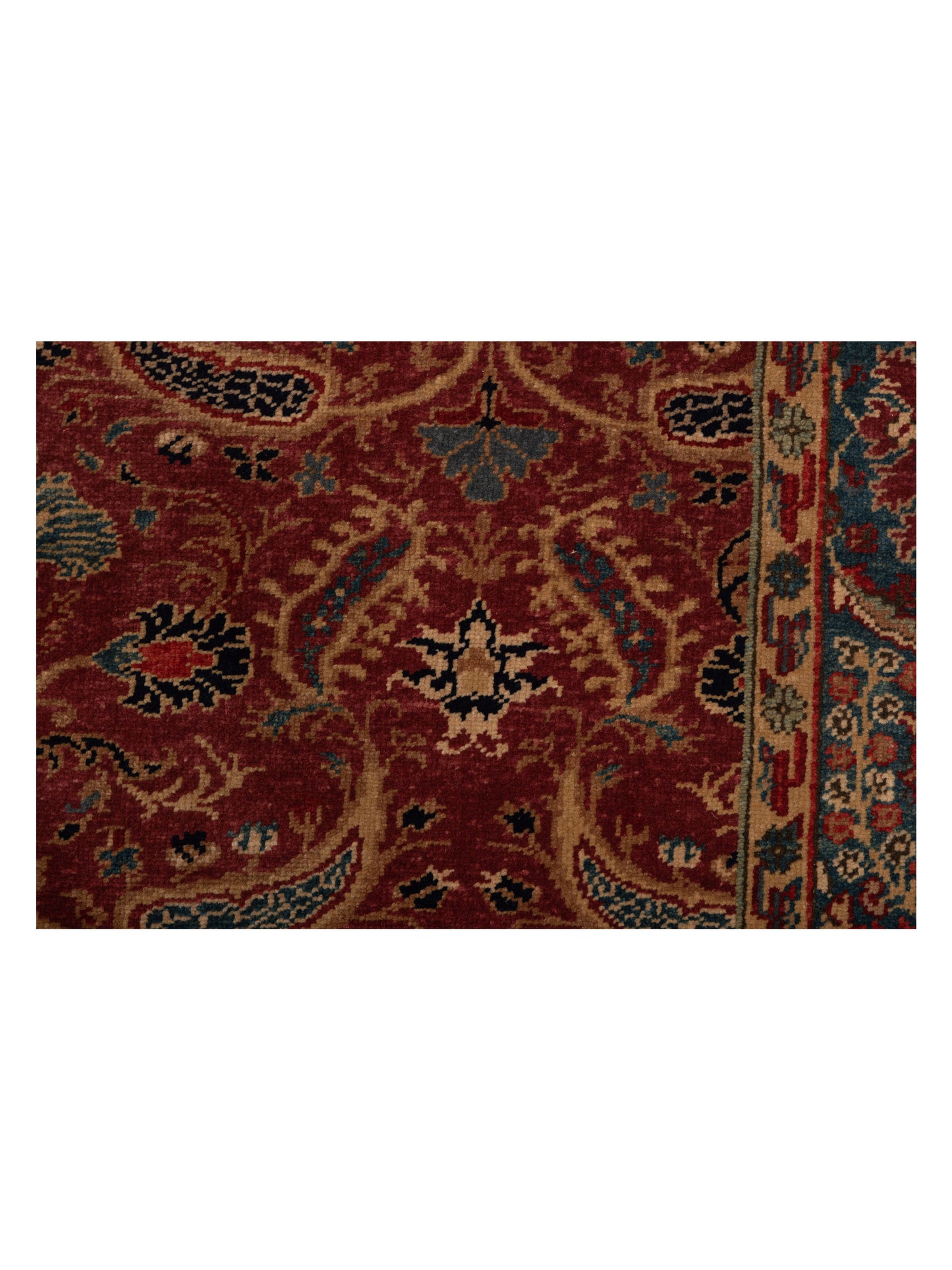 Pasha Antique Loom 147346 Rust Blue Transitional Hand Knotted Rug