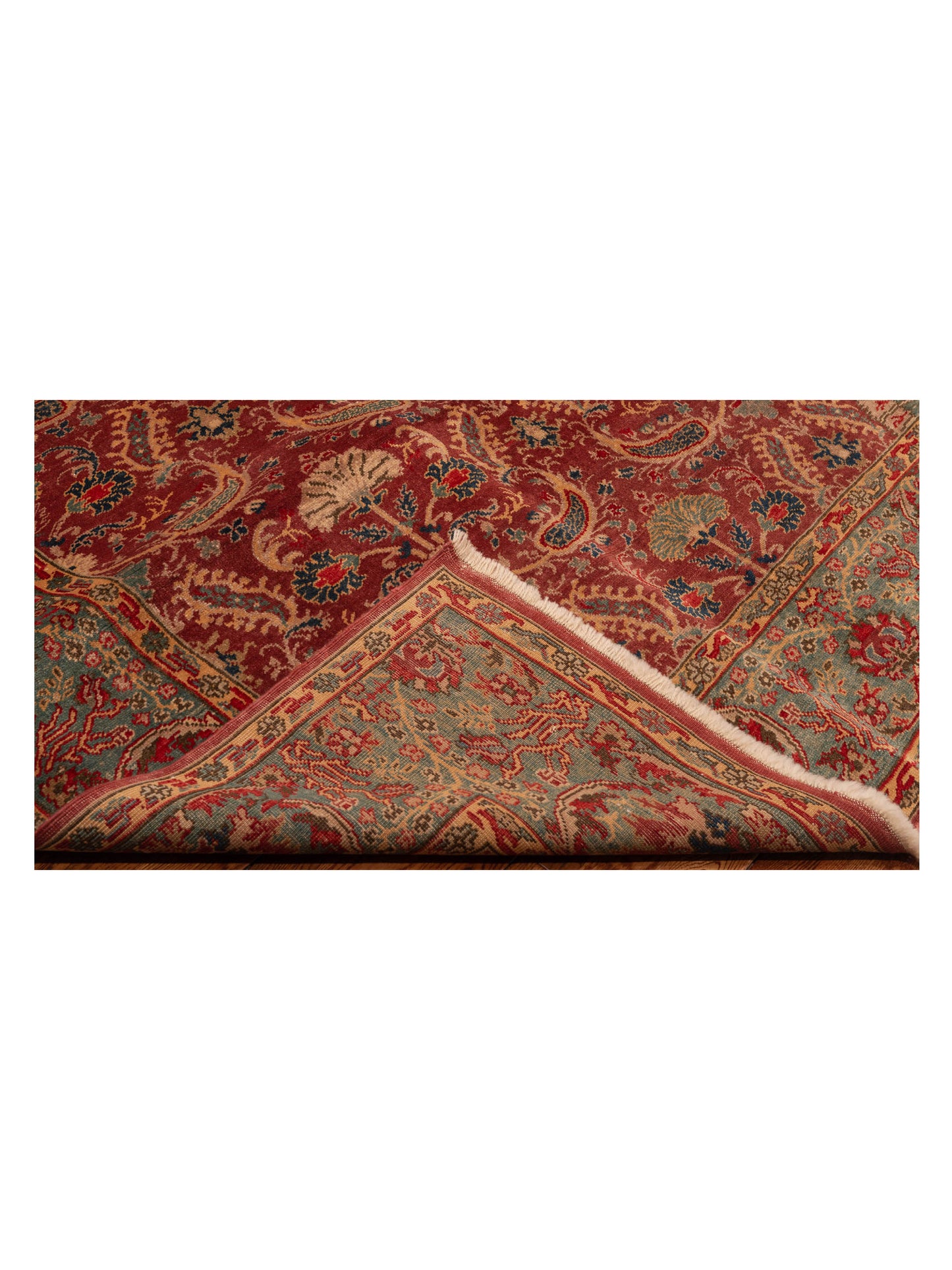 Pasha Antique Loom 147347 Red Blue Traditional Hand Knotted Rug