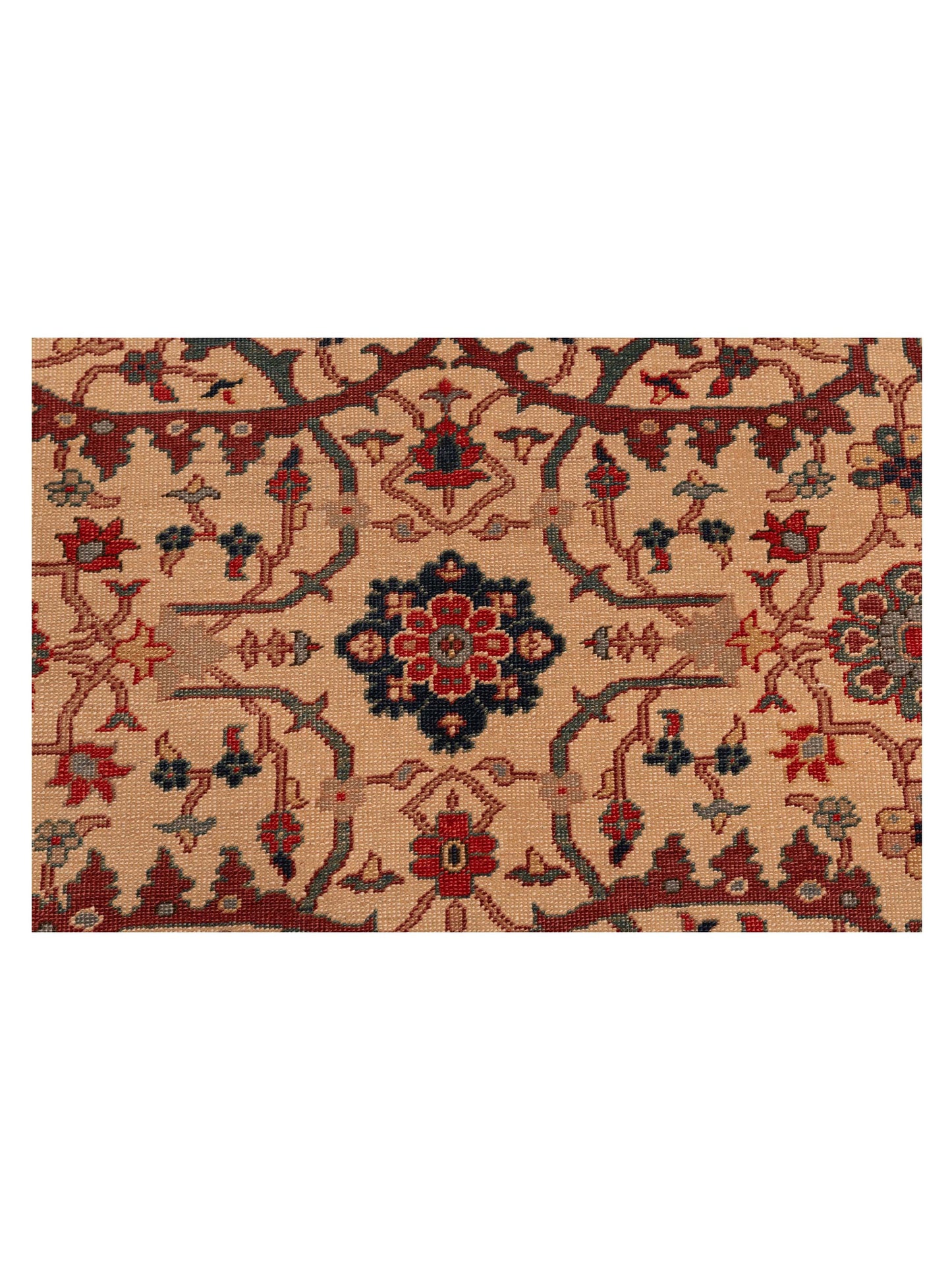 Pasha Antique Loom 147365 Ivory Red Traditional Hand Knotted Rug