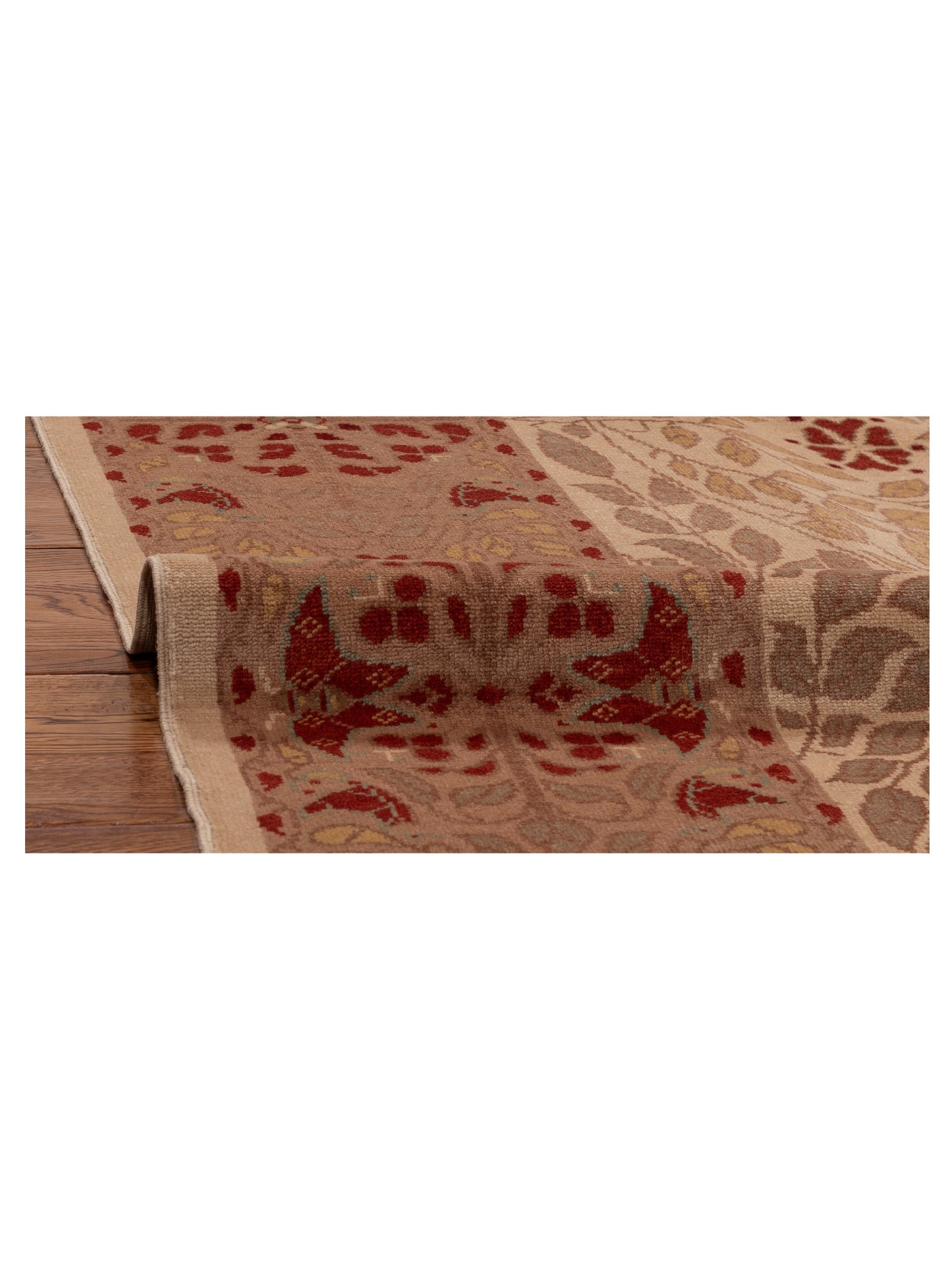 Pasha Antique Loom 147381 Ivory Gold Transitional Hand Knotted Rug