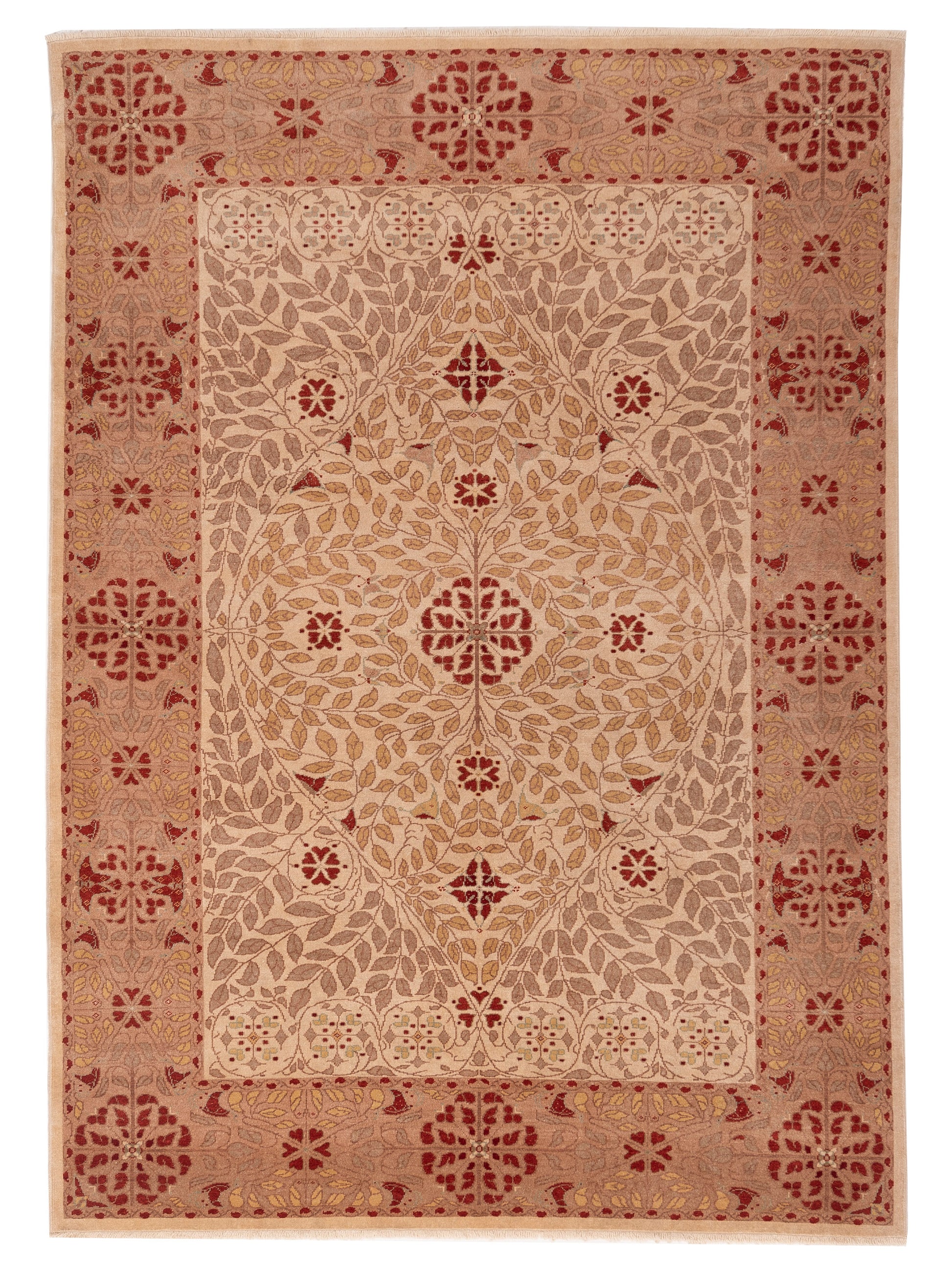 Pasha Antique Loom 147381 Ivory Transitional Hand Knotted Rug