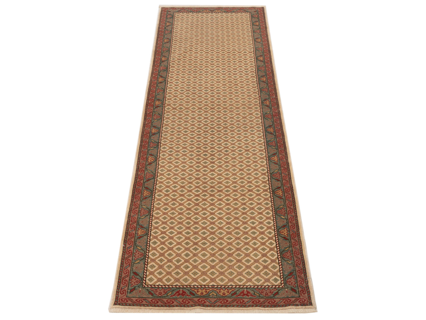 Pasha Antique Loom 147454 Brown Blue Transitional Hand Knotted Rug