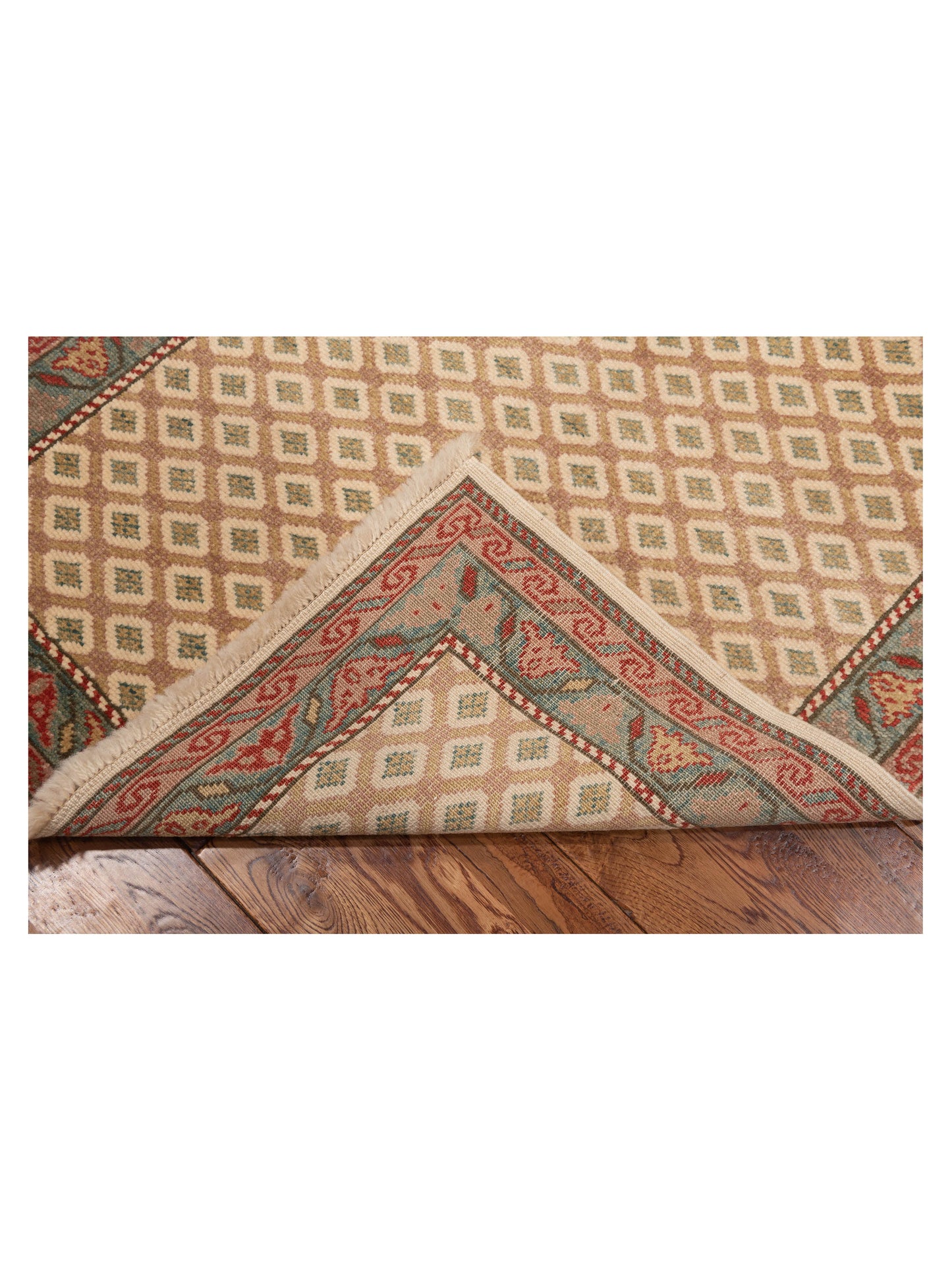 Pasha Antique Loom 147454 Brown Blue Transitional Hand Knotted Rug