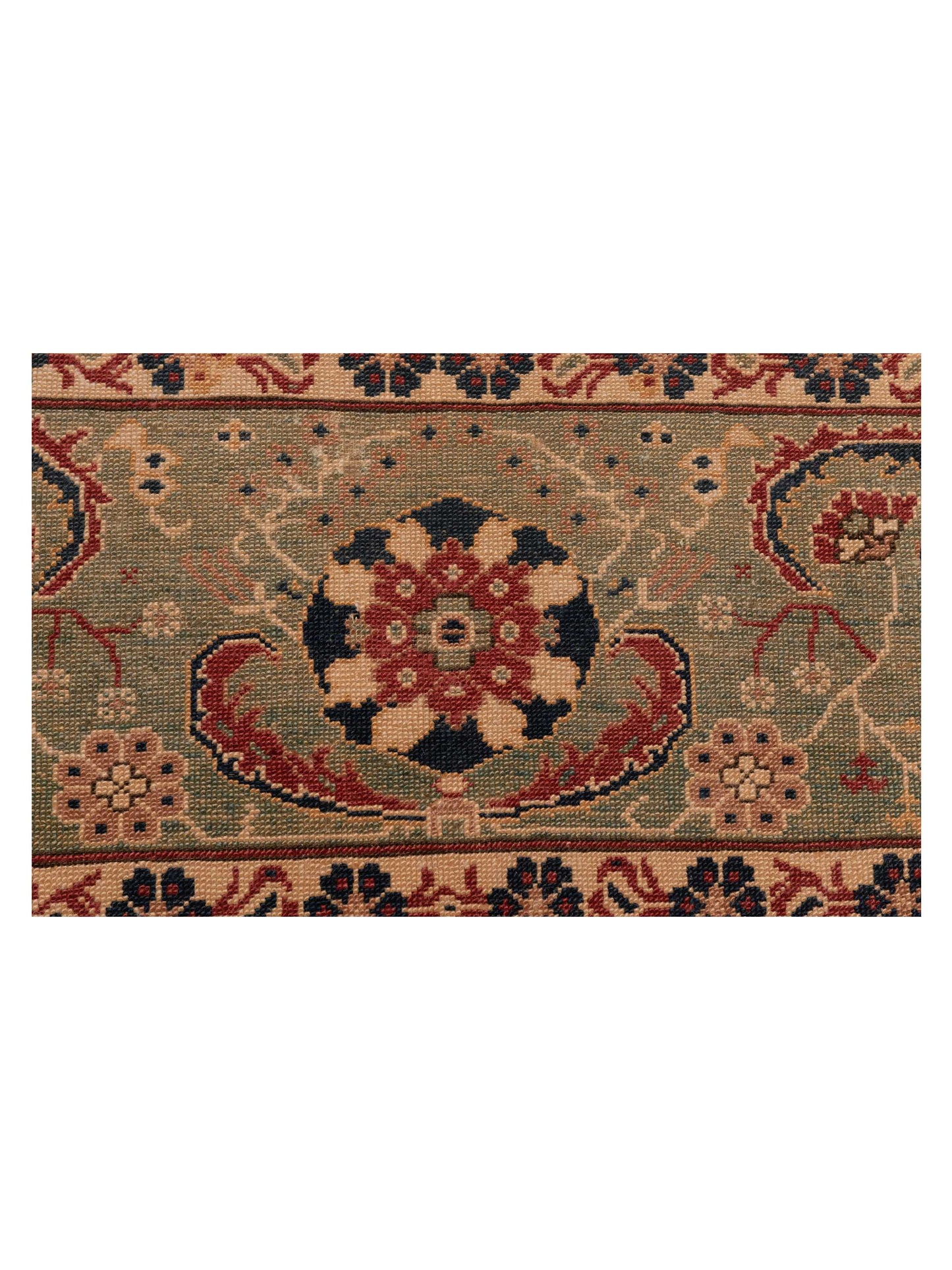 Pasha Antique Loom 147462 Red Green Traditional Hand Knotted Rug