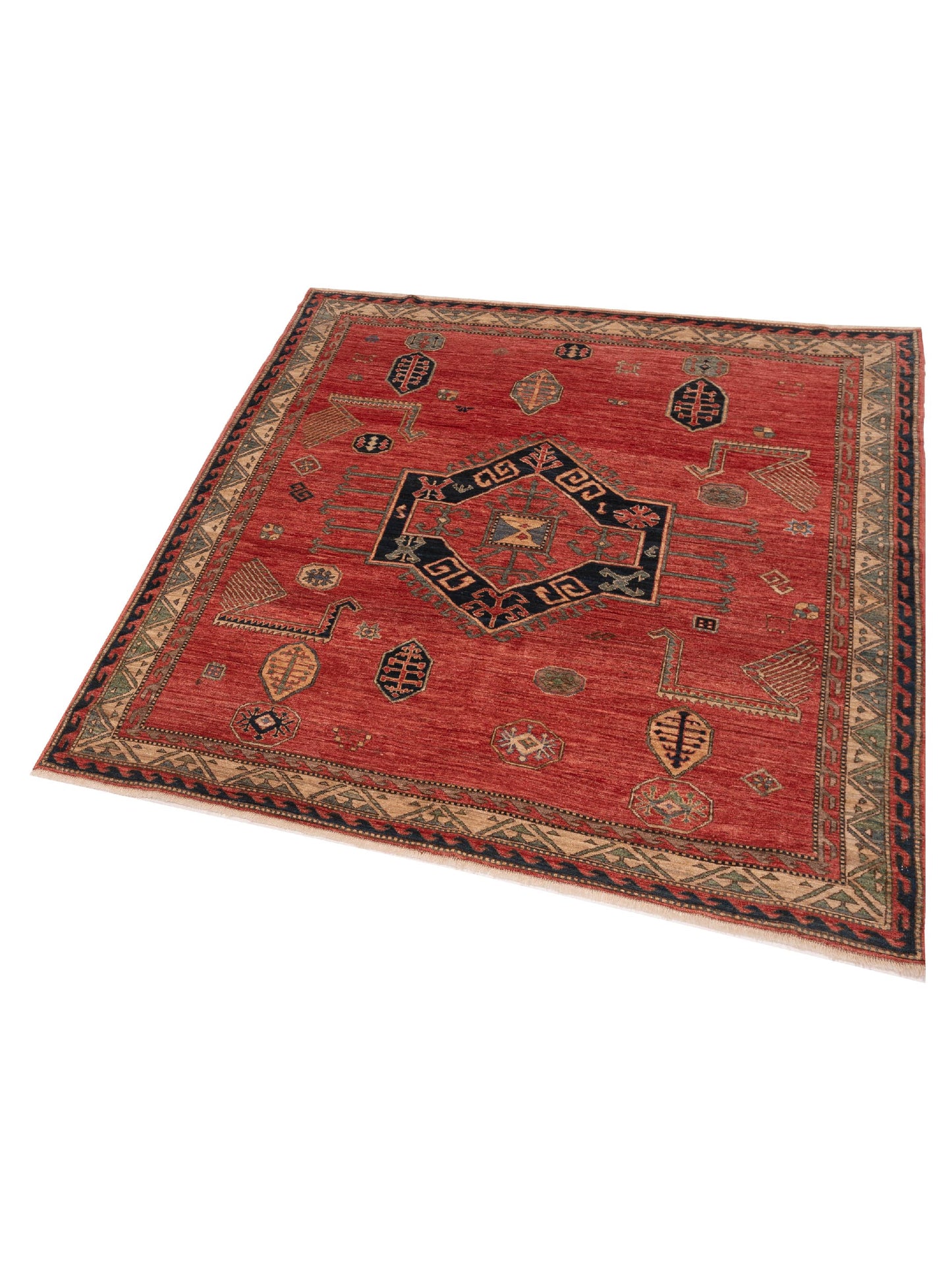 Pasha Antique Loom 147475 Rust Ivory Traditional Hand Knotted Rug