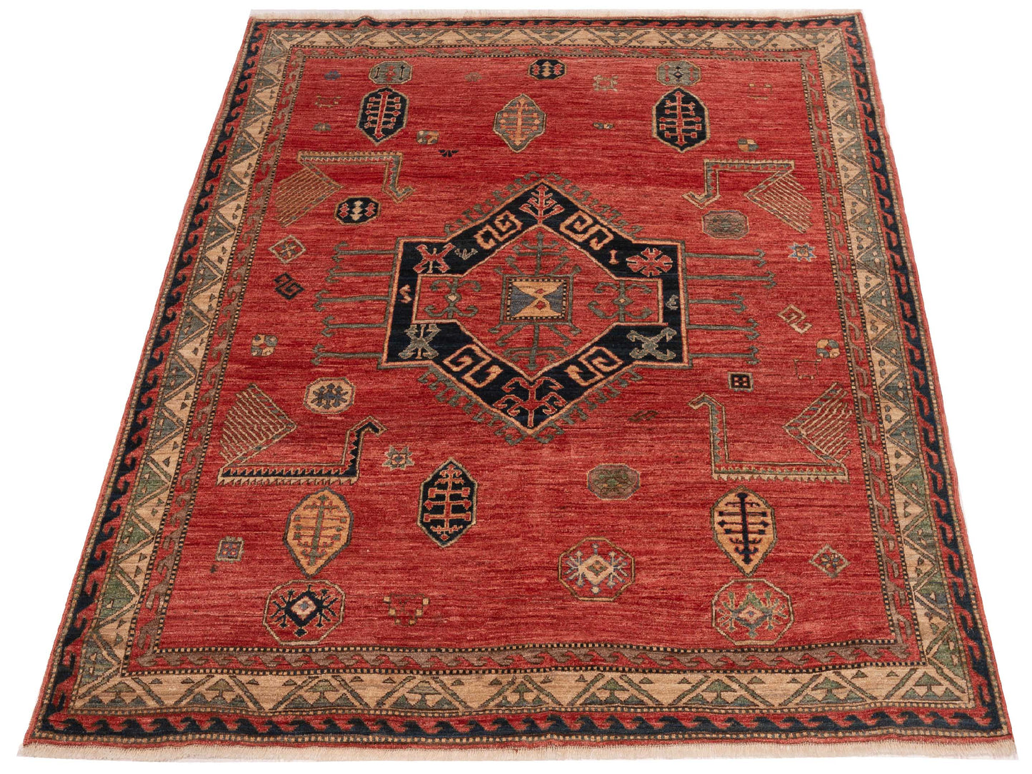 Pasha Antique Loom 147475 Rust Ivory Traditional Hand Knotted Rug