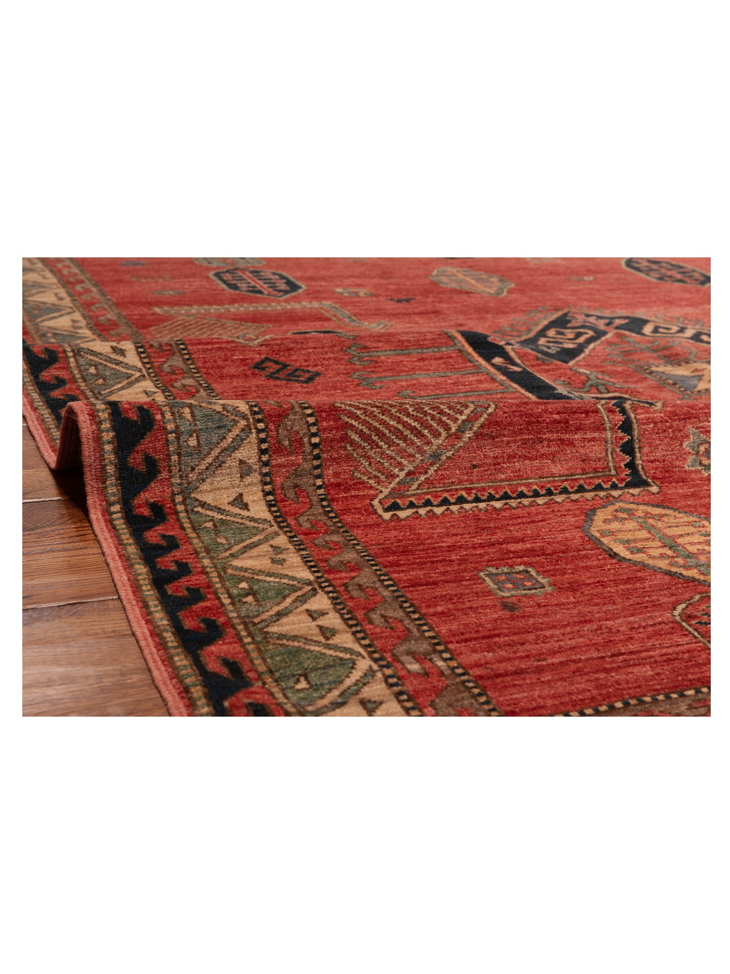 Pasha Antique Loom 147475 Rust Ivory Traditional Hand Knotted Rug