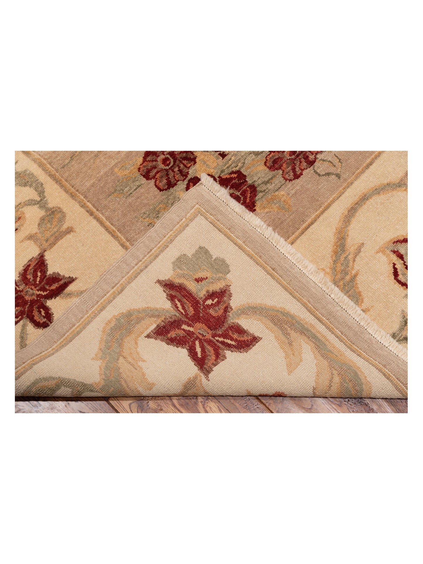 Pasha Antique Loom 147479 Brown Ivory Transitional Hand Knotted Rug