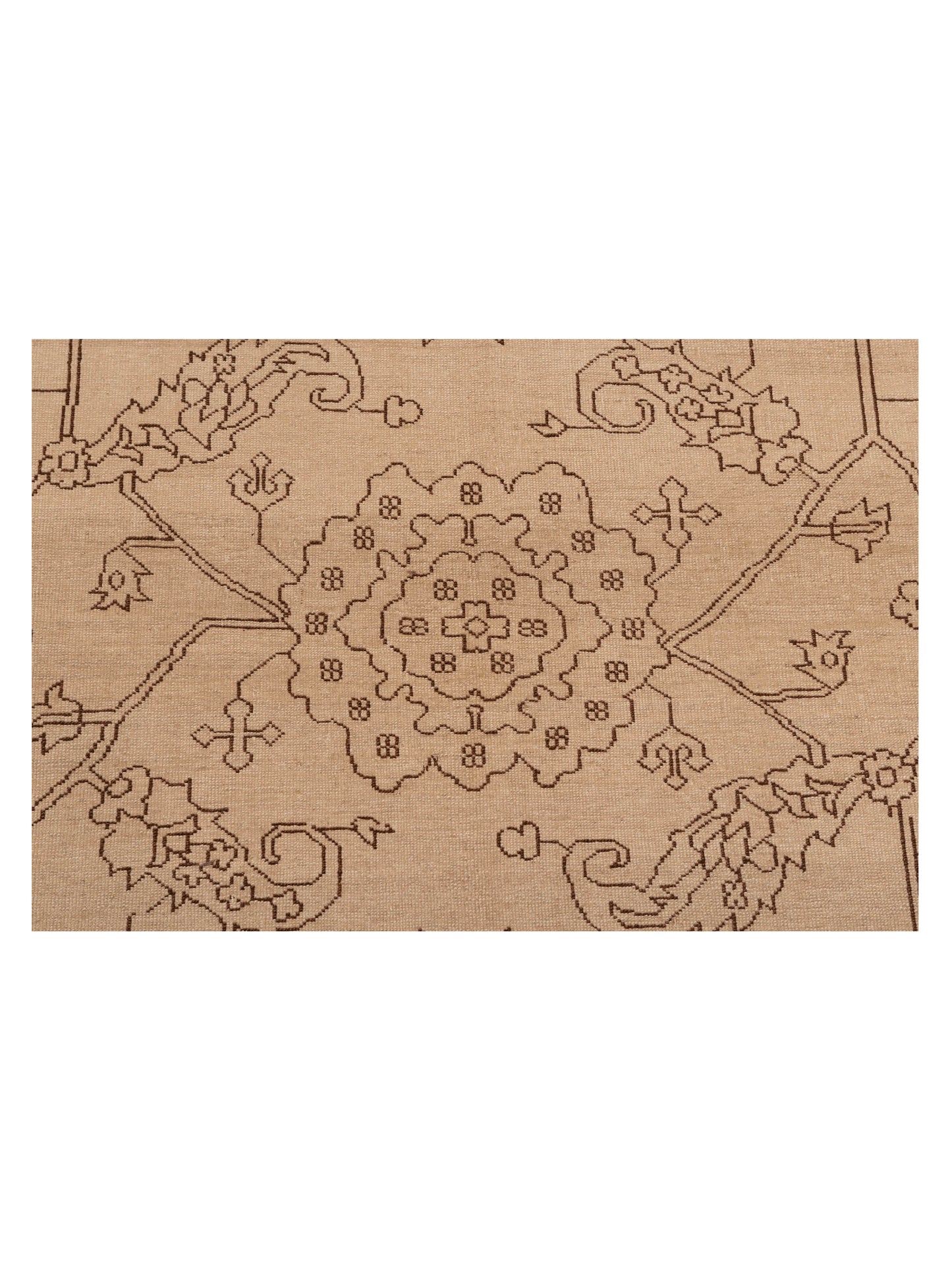 Pasha Ceyhan Emerald Ivory Dark Brown Transitional Hand Knotted Rug