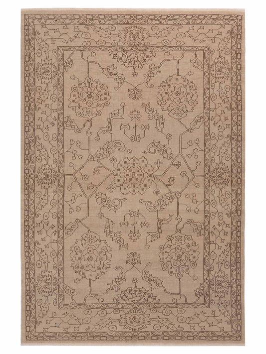 Pasha Ceyhan Emerald Ivory Transitional Hand Knotted Rug