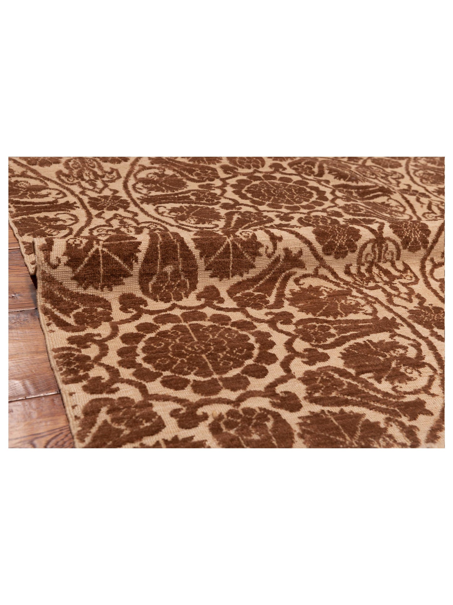 Pasha Defne Lotus Beige Brown Transitional Hand Knotted Rug