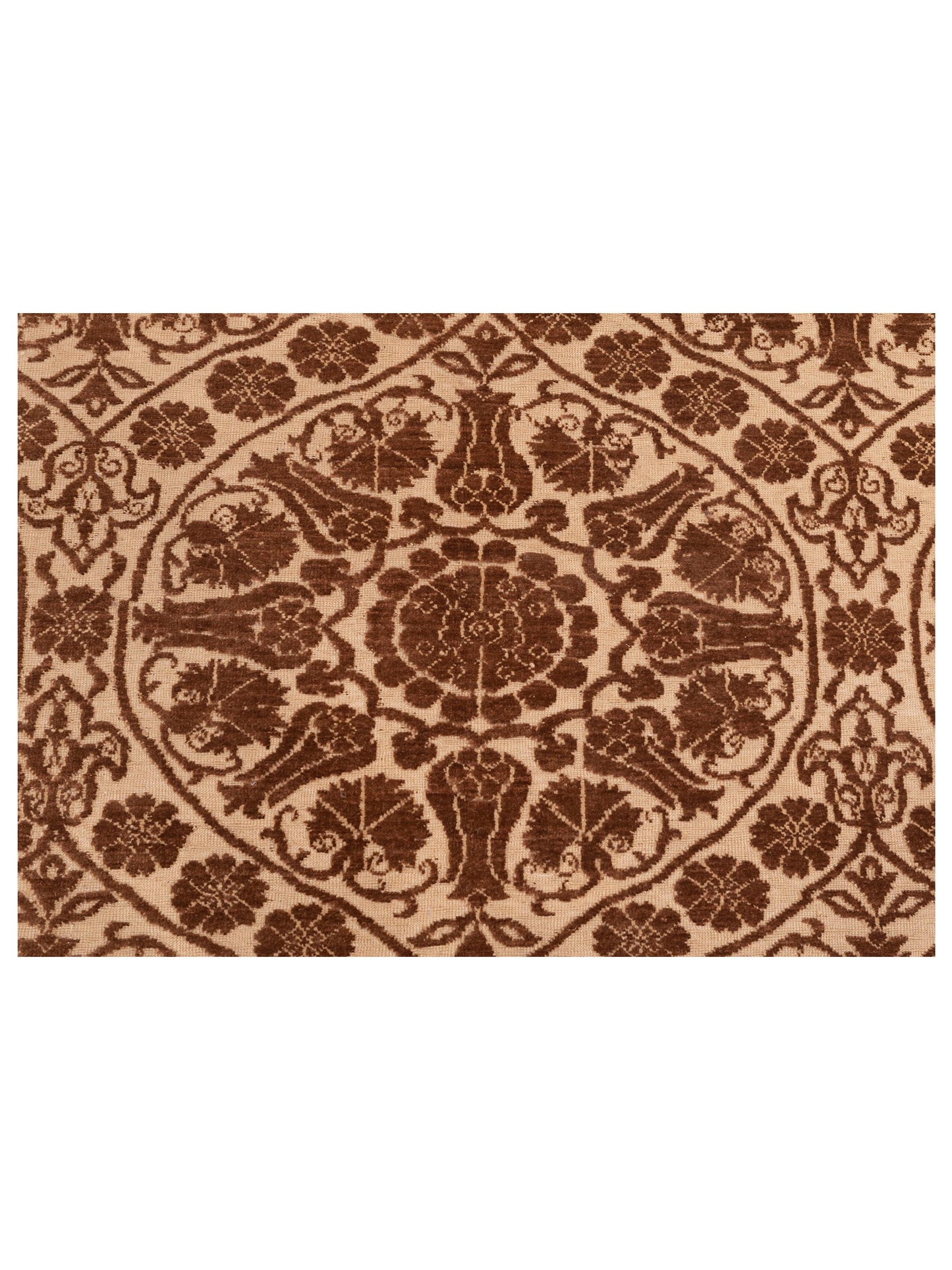 Pasha Defne Lotus Beige Brown Transitional Hand Knotted Rug