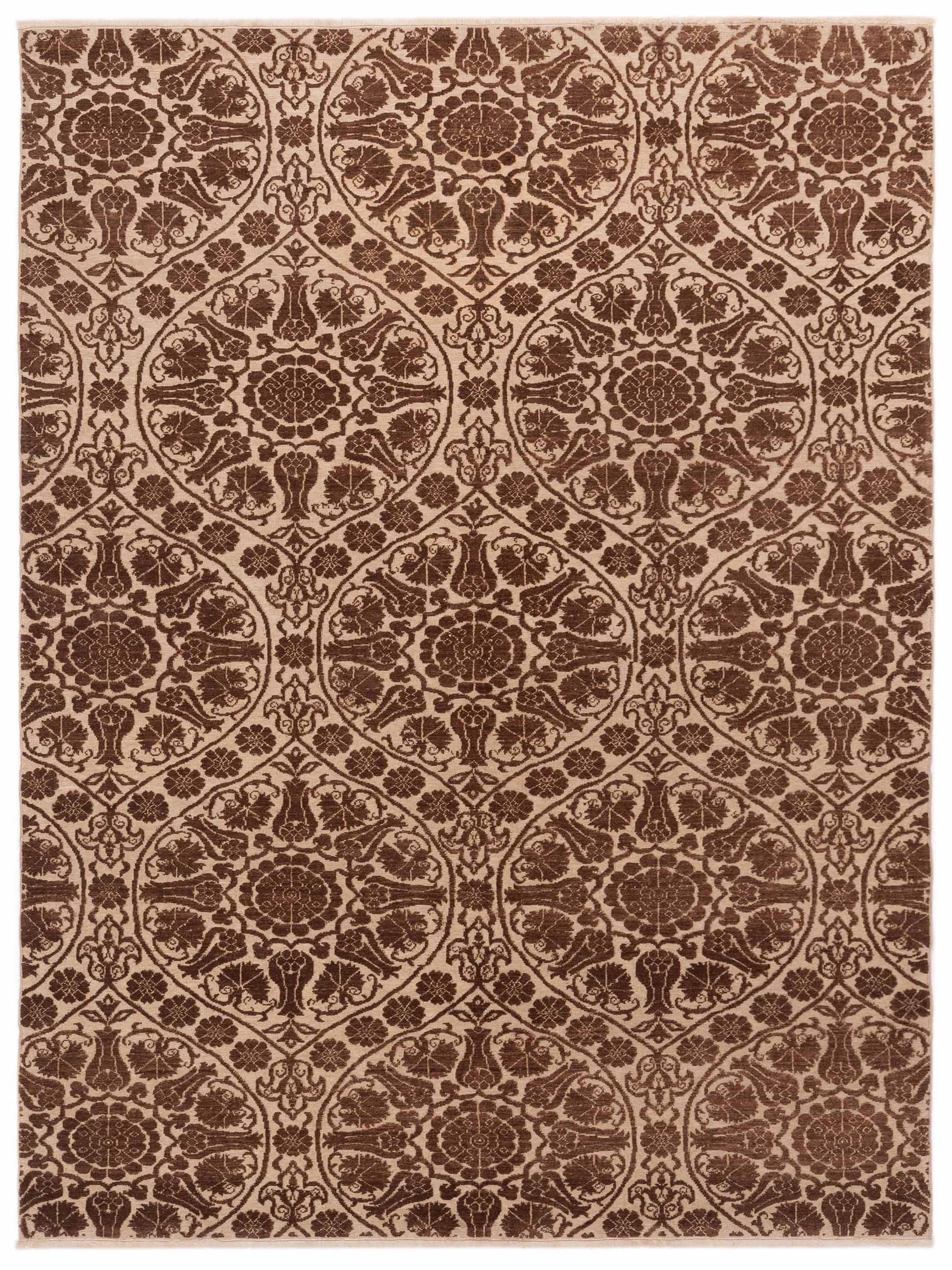 Pasha Defne Lotus Beige Transitional Hand Knotted Rug