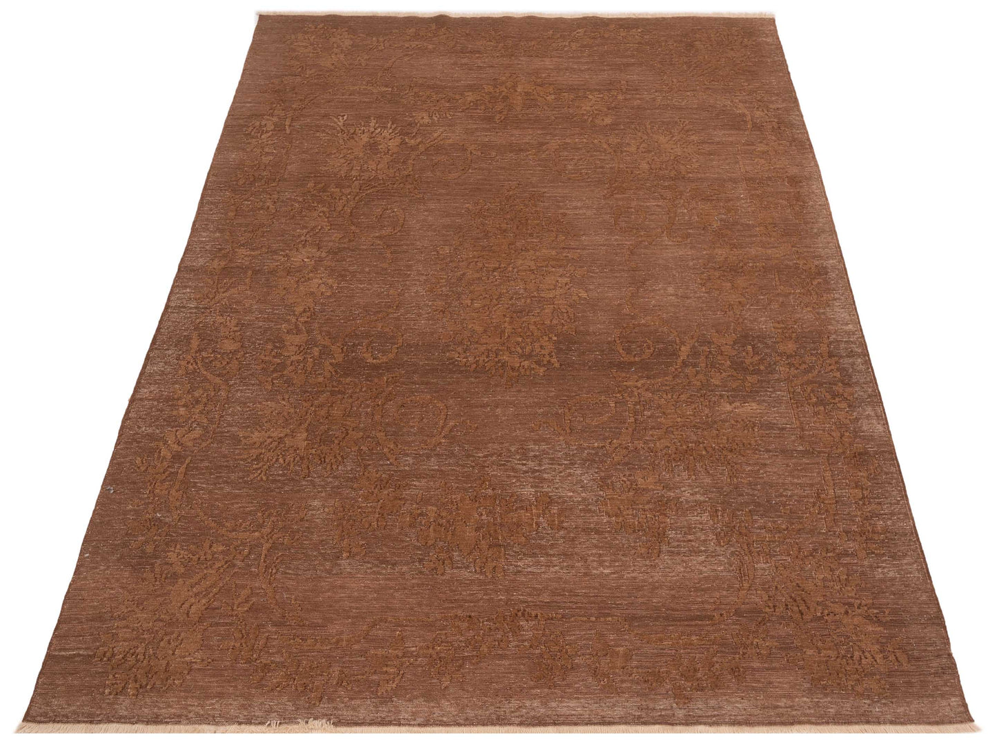 Pasha Defne Magnolia Dark Brown Brown Transitional Hand Knotted Rug