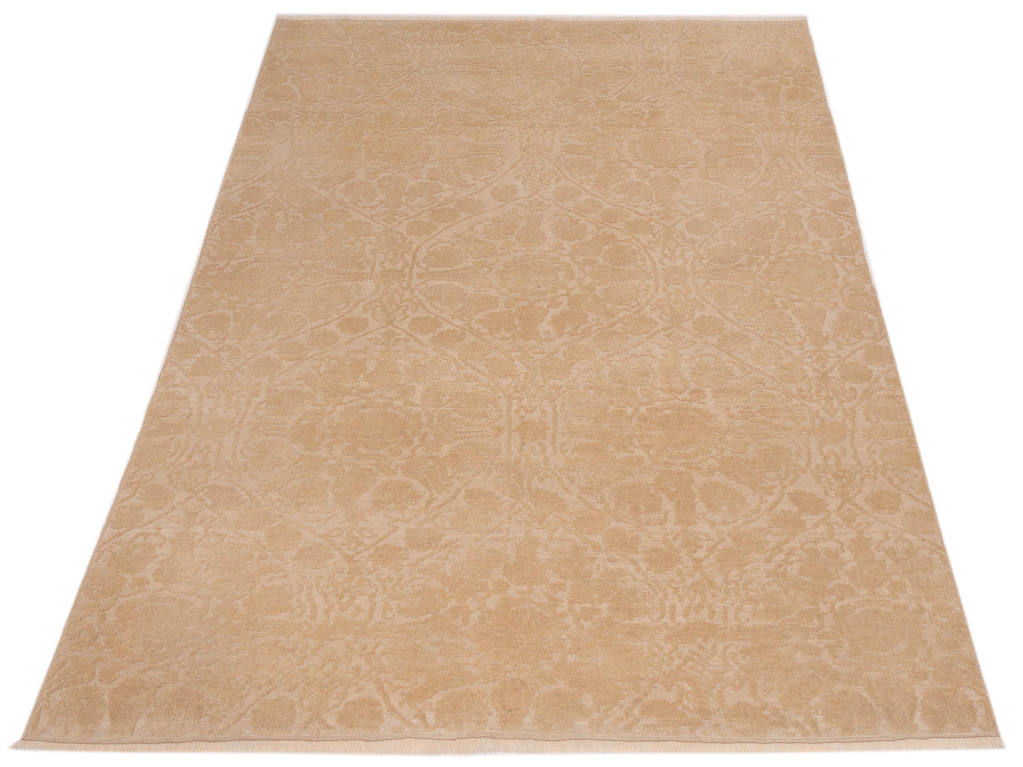 Pasha Defne Lotus Ivory Ivory Transitional Hand Knotted Rug