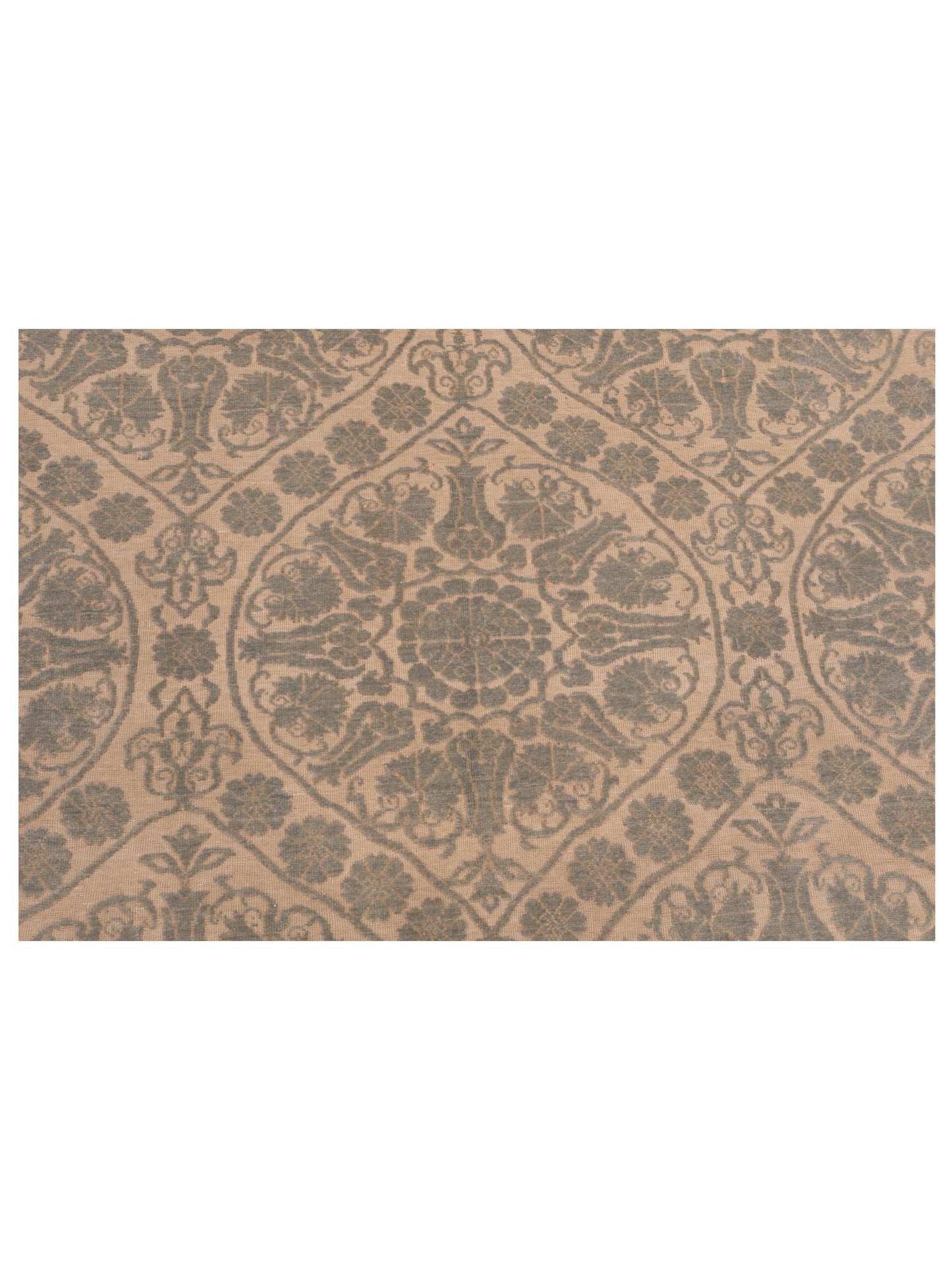 Pasha Defne Lotus Ivory Ice Blue Transitional Hand Knotted Rug