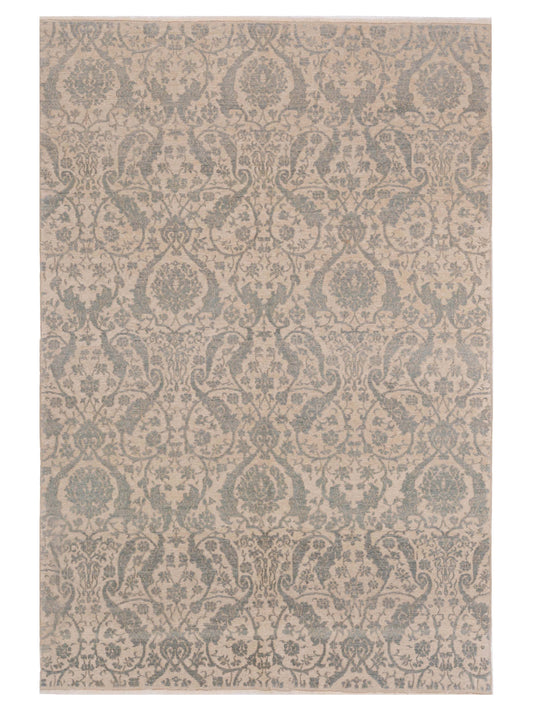 Pasha Defne Orchid Light Blue Transitional Hand Knotted Rug