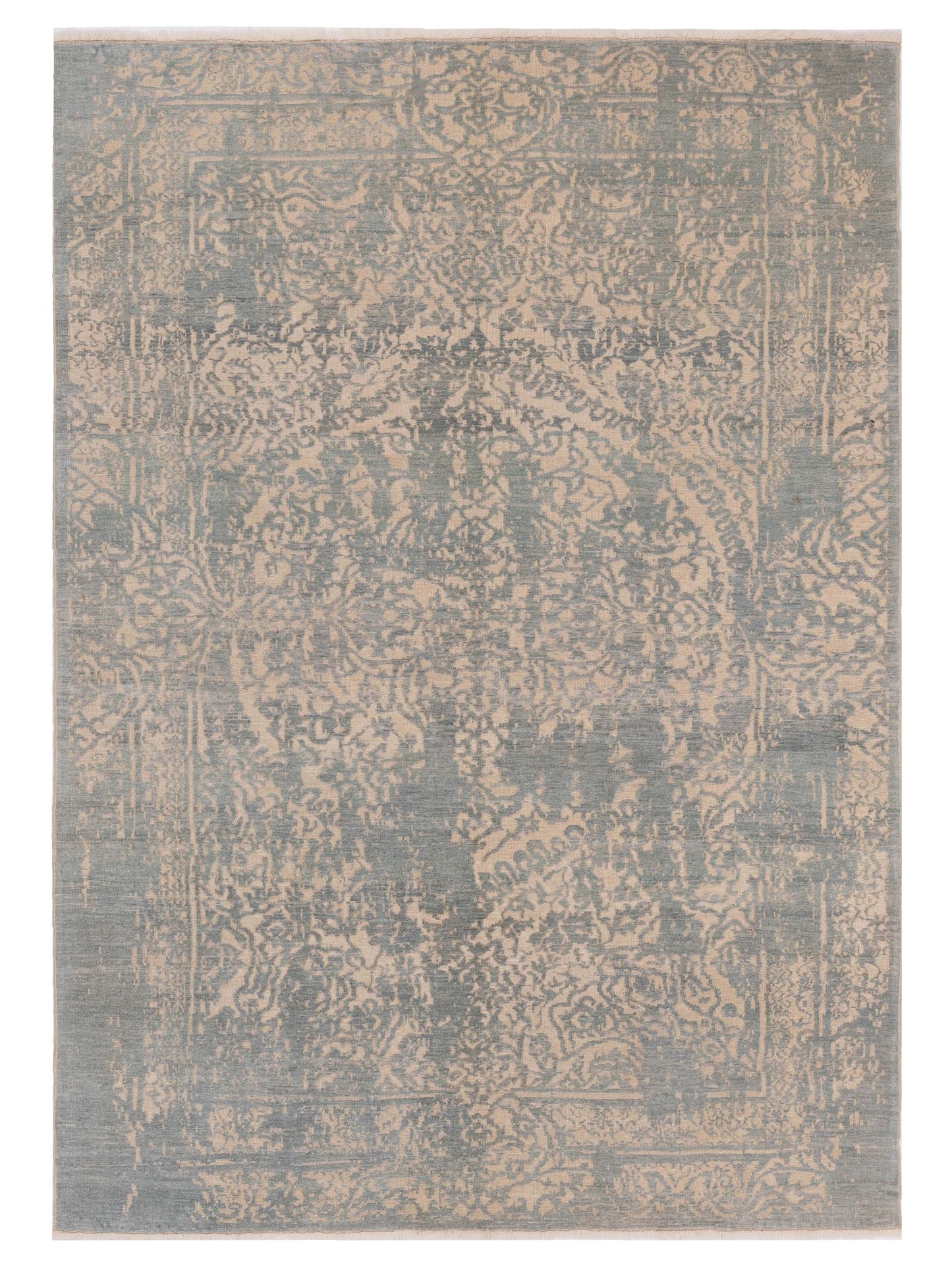 Pasha Defne Emet Ivory Transitional Hand Knotted Rug