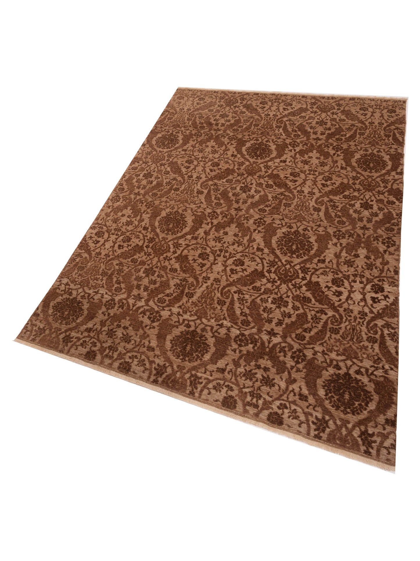 Pasha Defne Orchid Brown Drak Brown Transitional Hand Knotted Rug