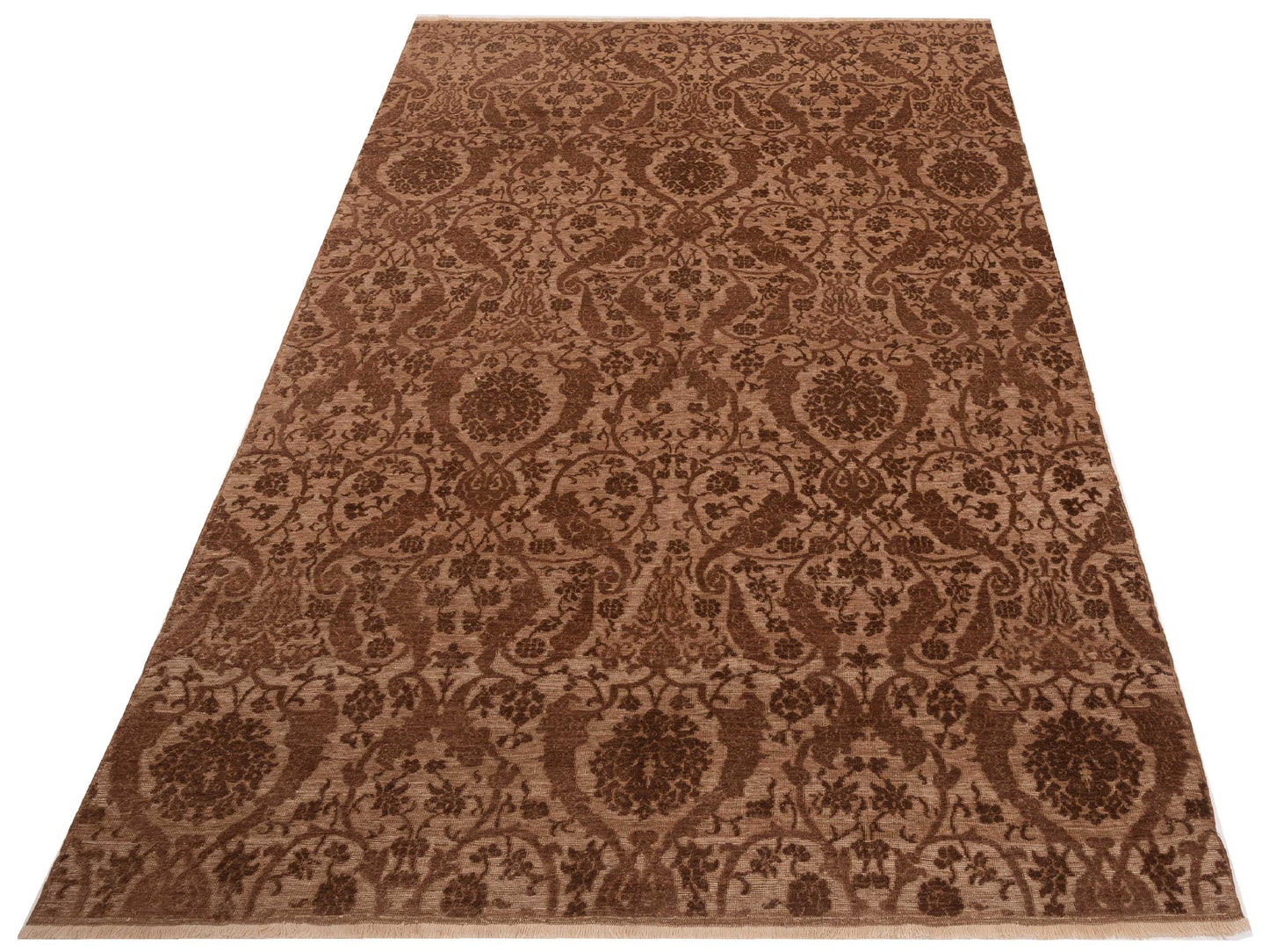 Pasha Defne Orchid Brown Drak Brown Transitional Hand Knotted Rug