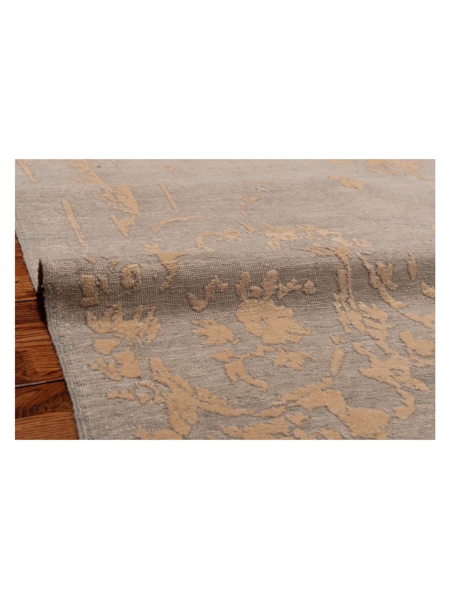 Pasha Defne Clove Ice Blue Ivory Transitional Hand Knotted Rug