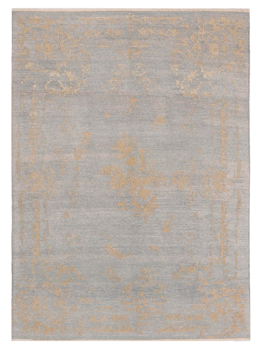 Pasha Defne Clove Ice Blue Transitional Hand Knotted Rug