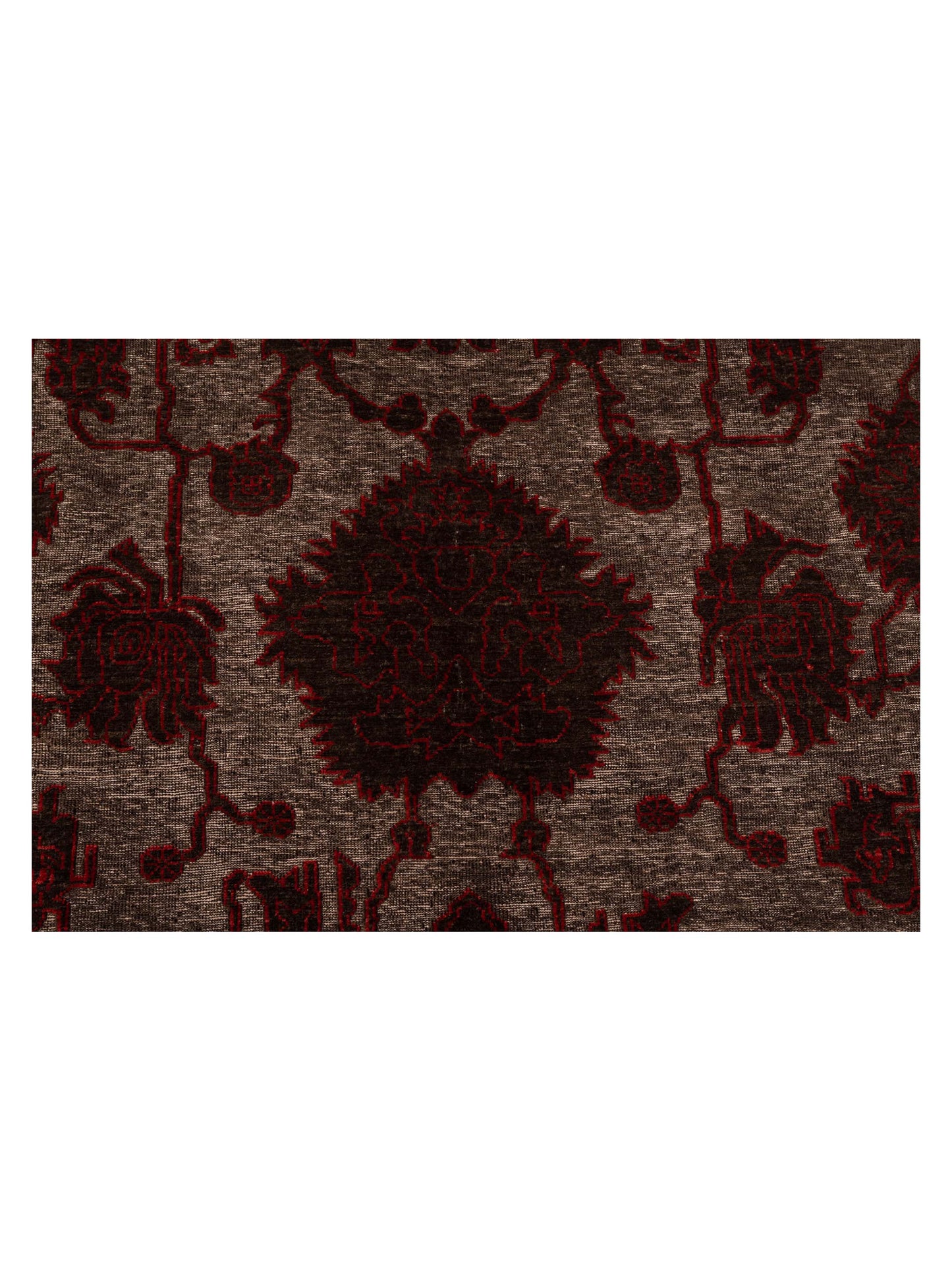 Pasha Defne Jade Charcoal Red Transitional Hand Knotted Rug