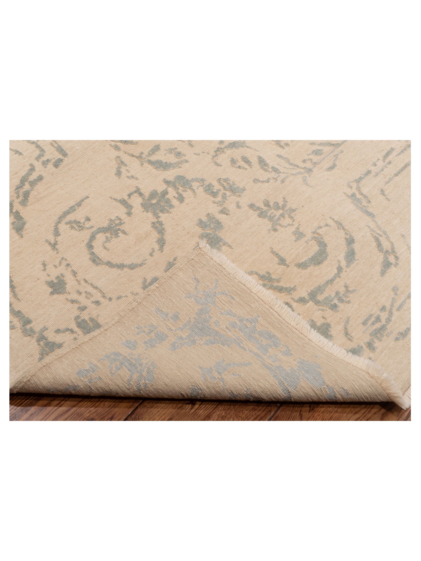 Pasha Defne Aster Ivory Blue Transitional Hand Knotted Rug