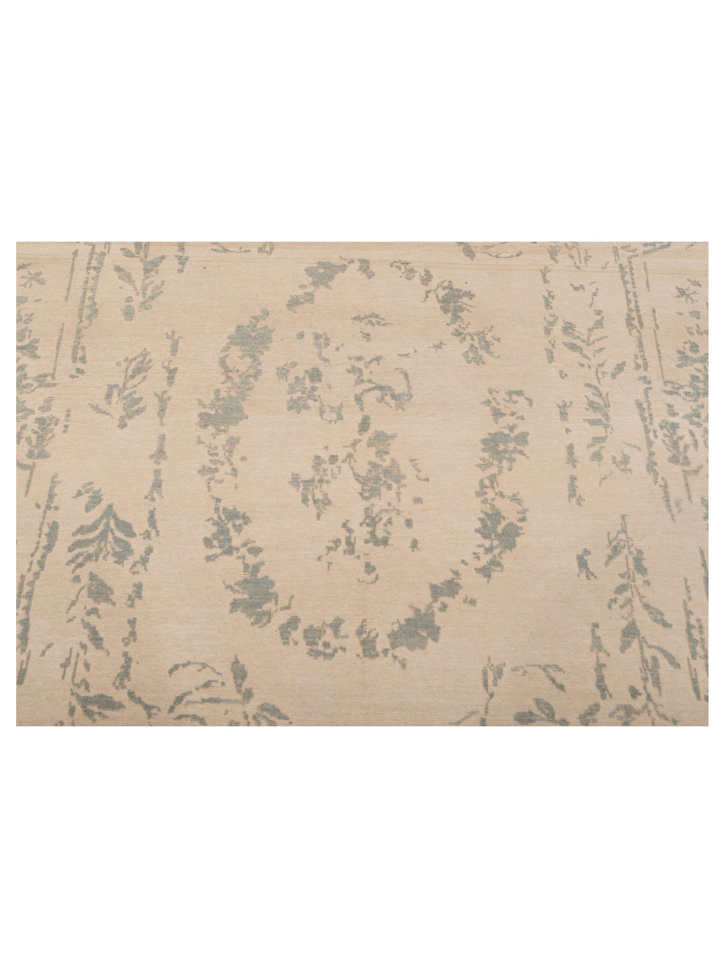 Pasha Defne Aster Ivory Blue Transitional Hand Knotted Rug