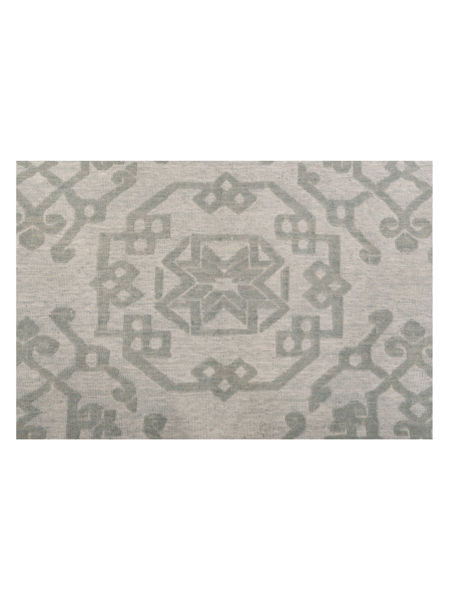 Pasha Defne Leaf Ice Blue Ice Blue Transitional Hand Knotted Rug