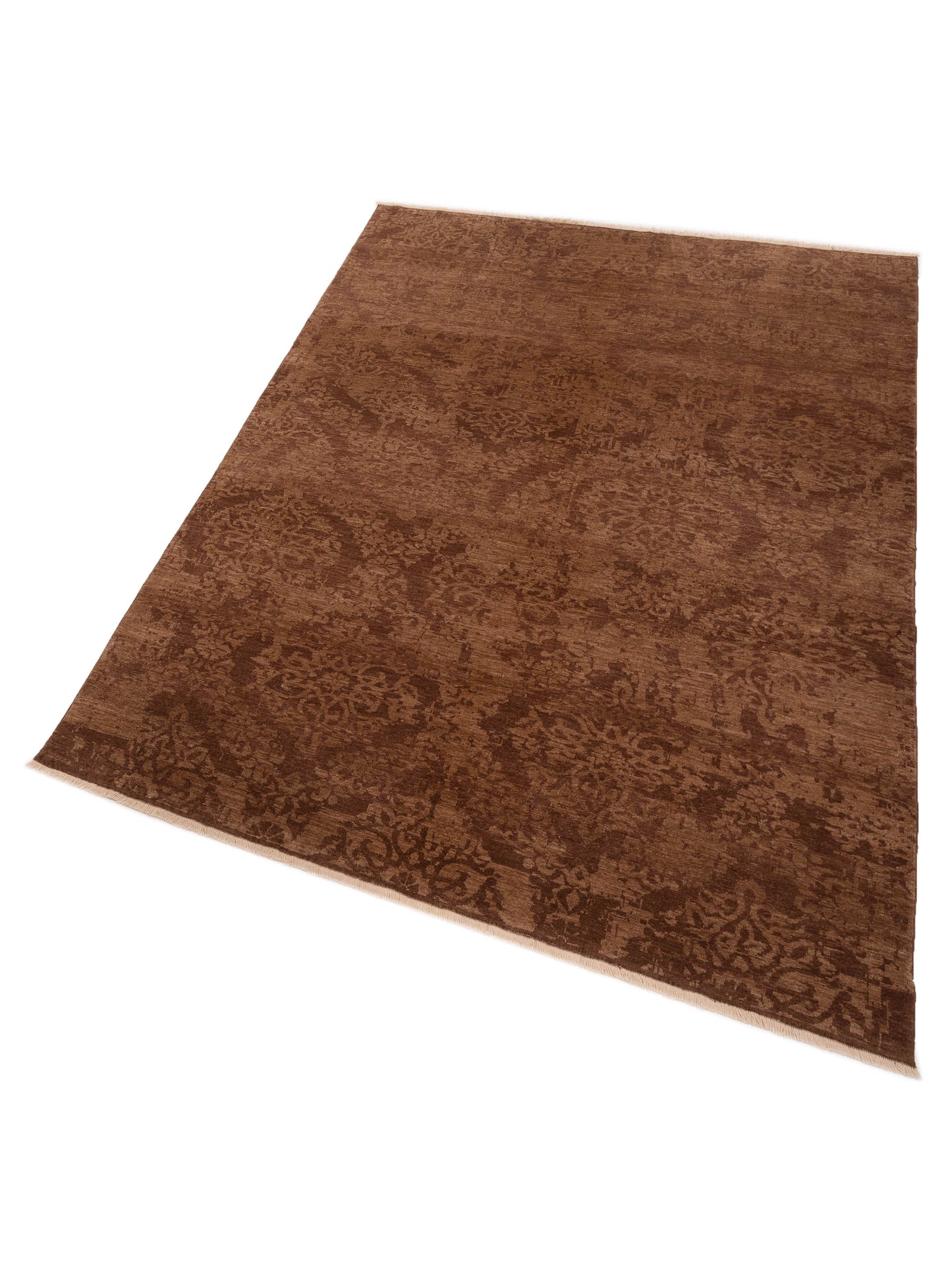 Pasha Defne Beony Dark Brown Brown Transitional Hand Knotted Rug