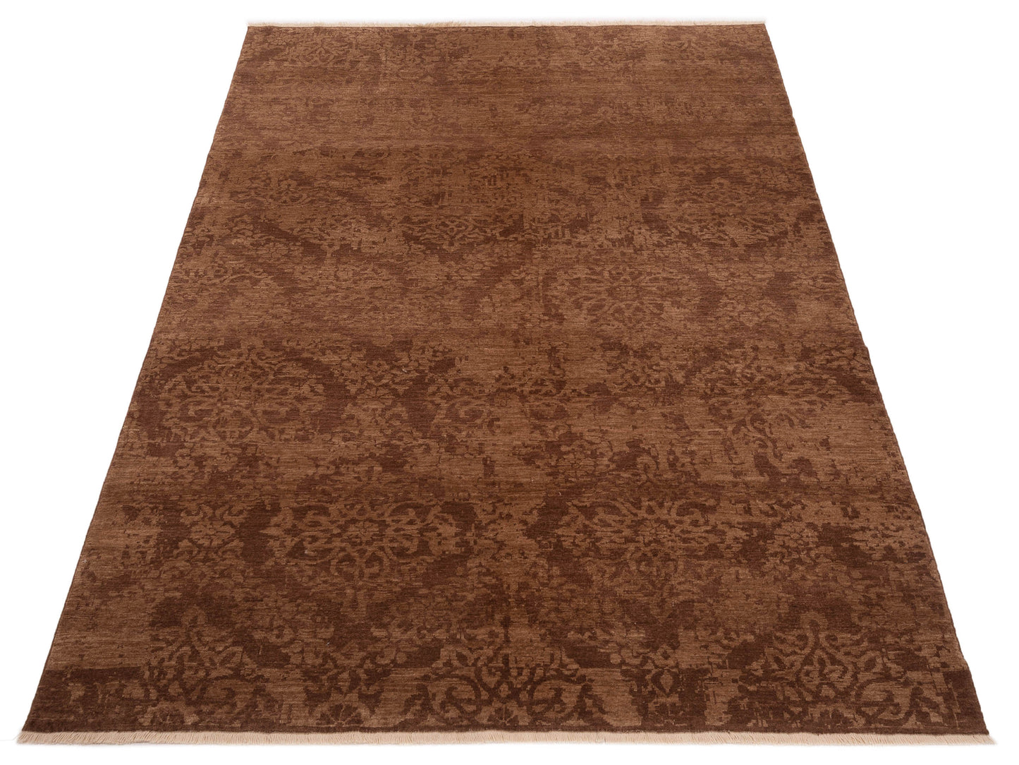 Pasha Defne Beony Dark Brown Brown Transitional Hand Knotted Rug