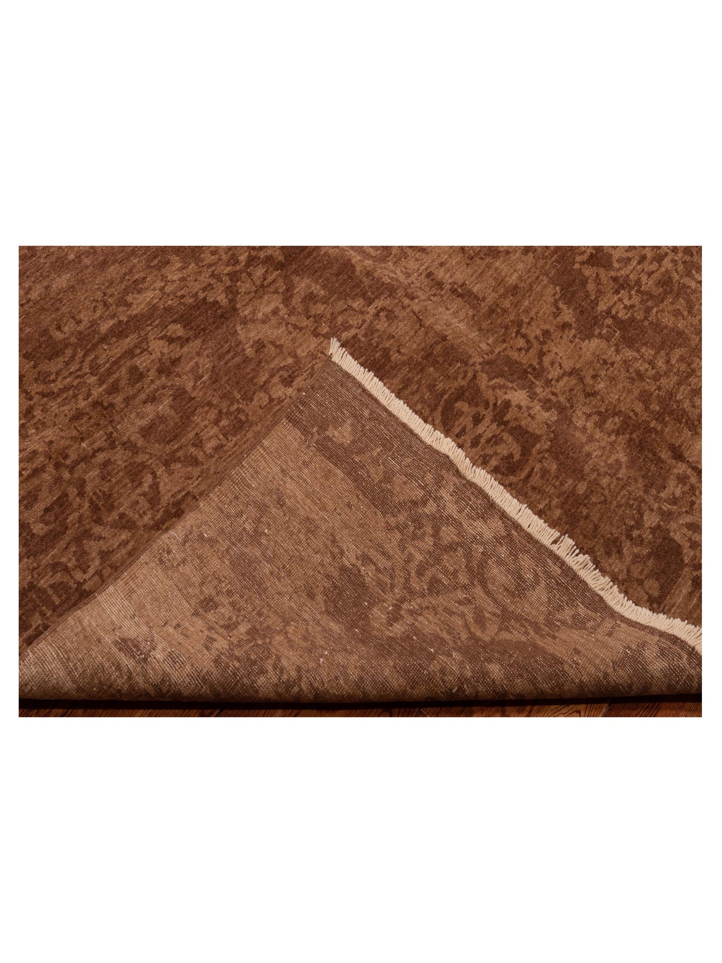 Pasha Defne Beony Dark Brown Brown Transitional Hand Knotted Rug