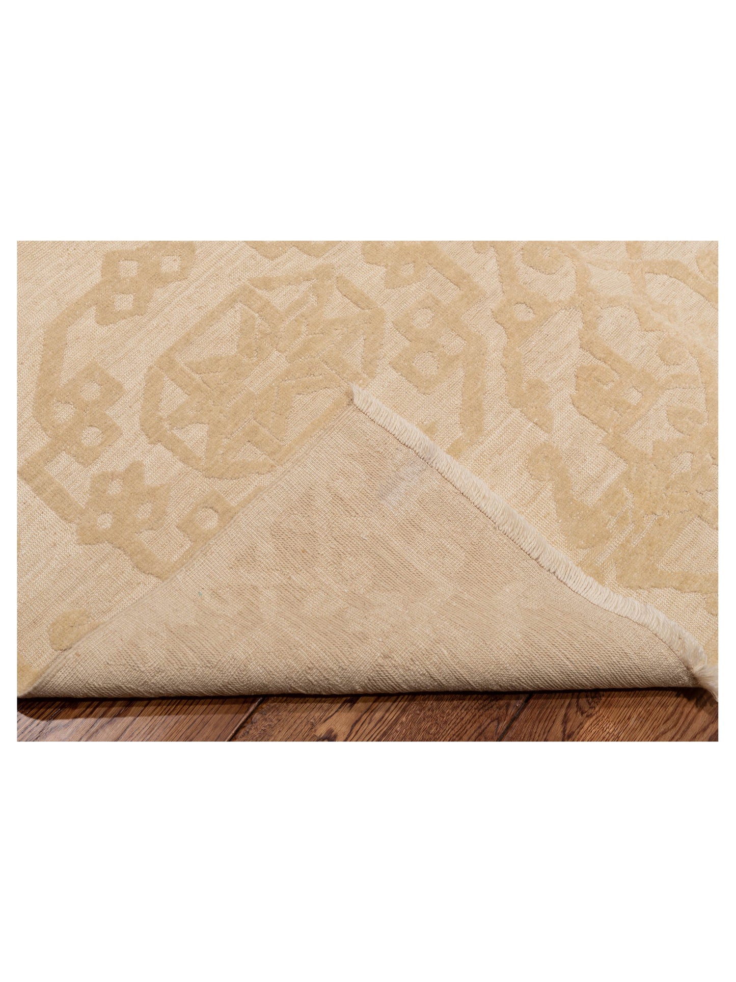 Pasha Defne Leaf Ivory Ivory Transitional Hand Knotted Rug