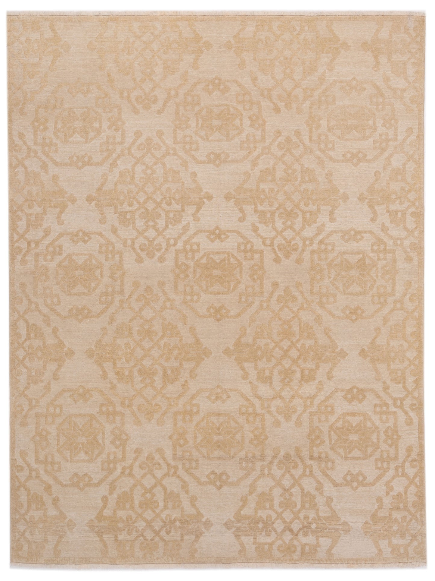 Pasha Defne Leaf Ivory Transitional Hand Knotted Rug