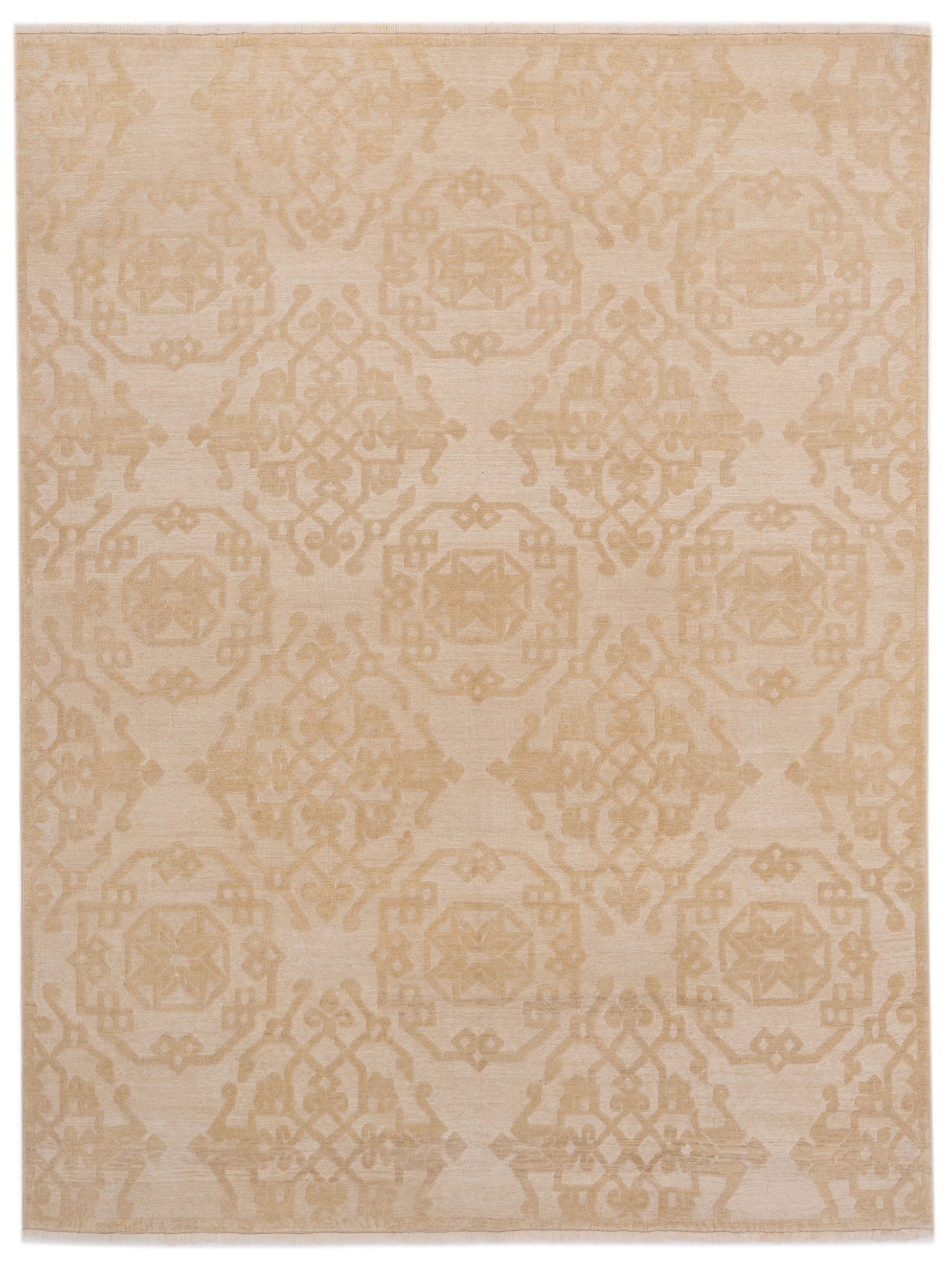 Pasha Defne Leaf Ivory Transitional Hand Knotted Rug