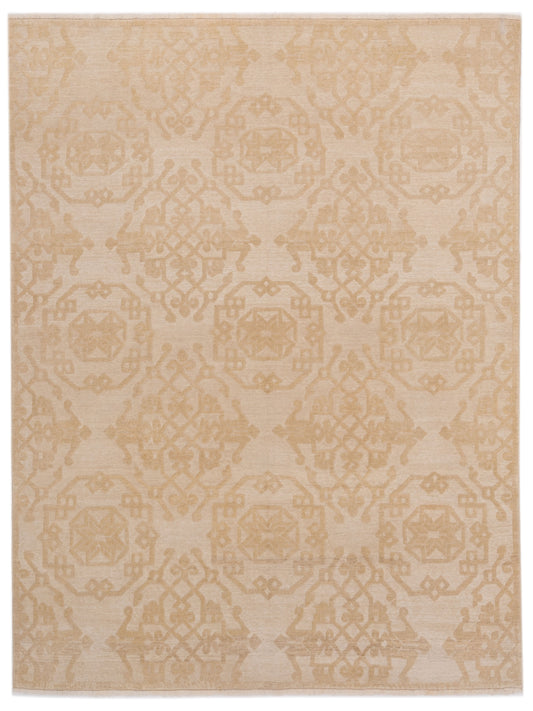 Pasha Defne Leaf Ivory Transitional Hand Knotted Rug