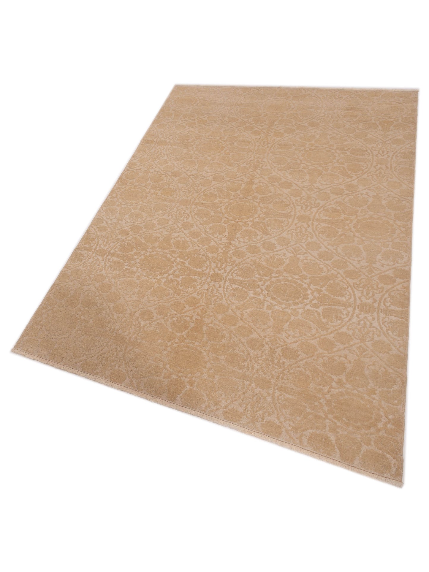 Pasha Defne Lotus Ivory Ivory Transitional Hand Knotted Rug