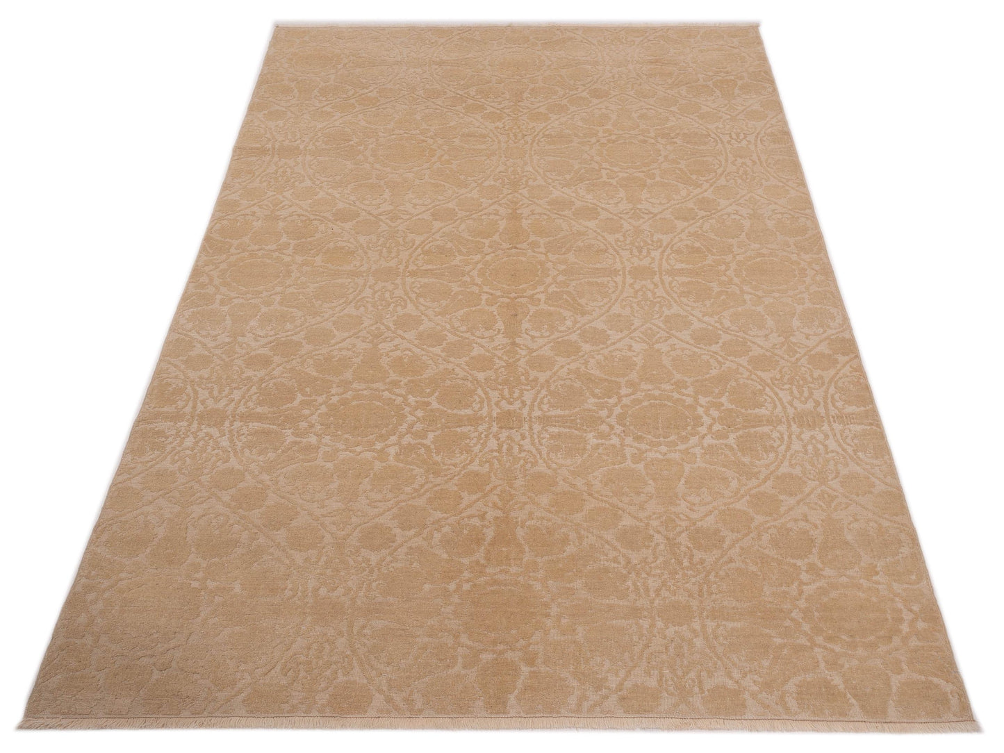 Pasha Defne Lotus Ivory Ivory Transitional Hand Knotted Rug