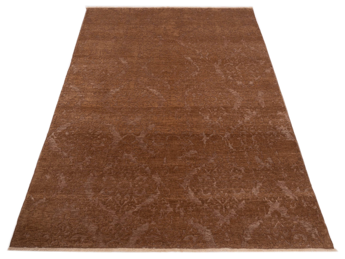 Pasha Defne Beony Dark Brown Brown Transitional Hand Knotted Rug