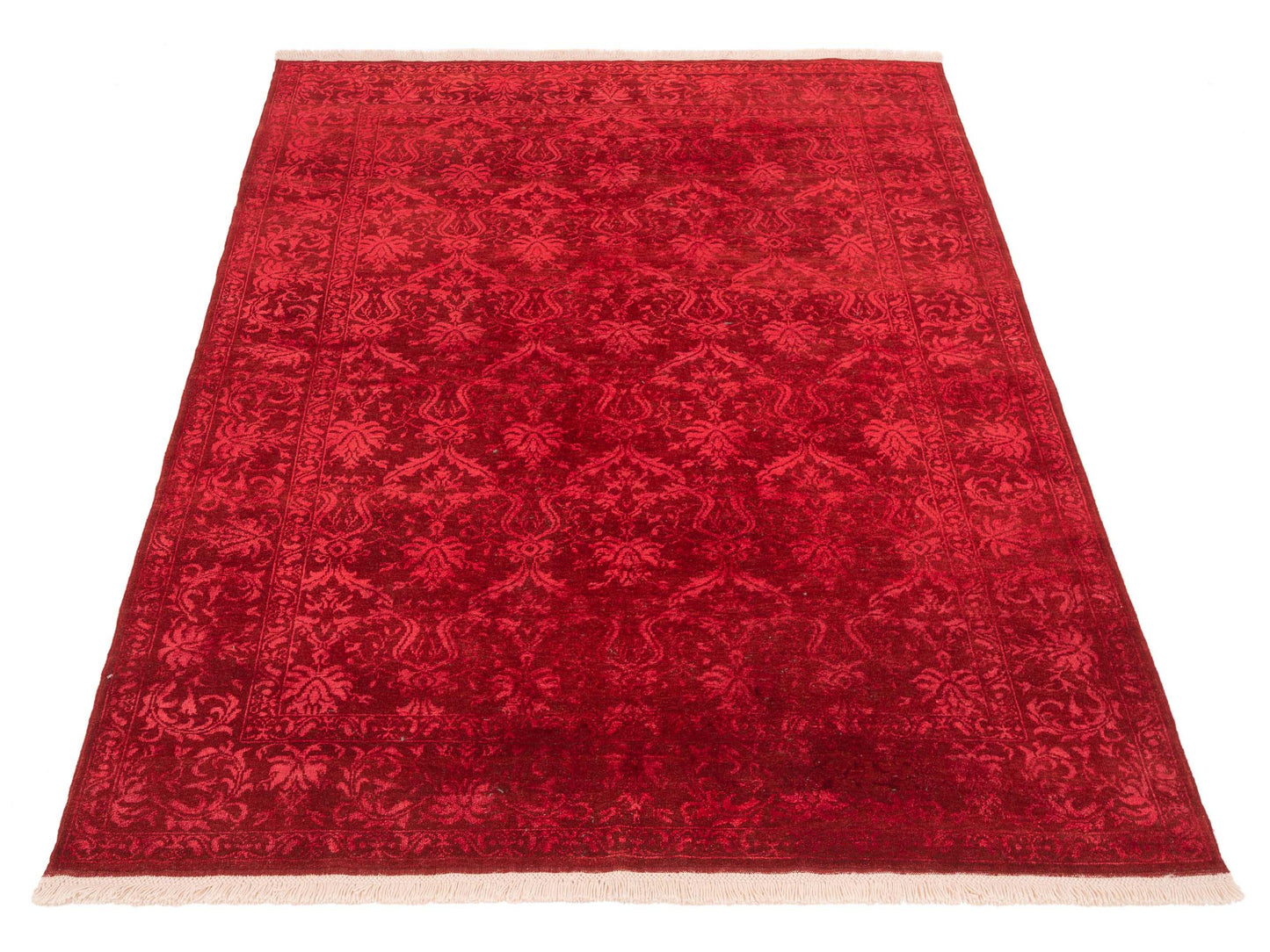 Pasha Defne Begonia Red Red Transitional Hand Knotted Rug