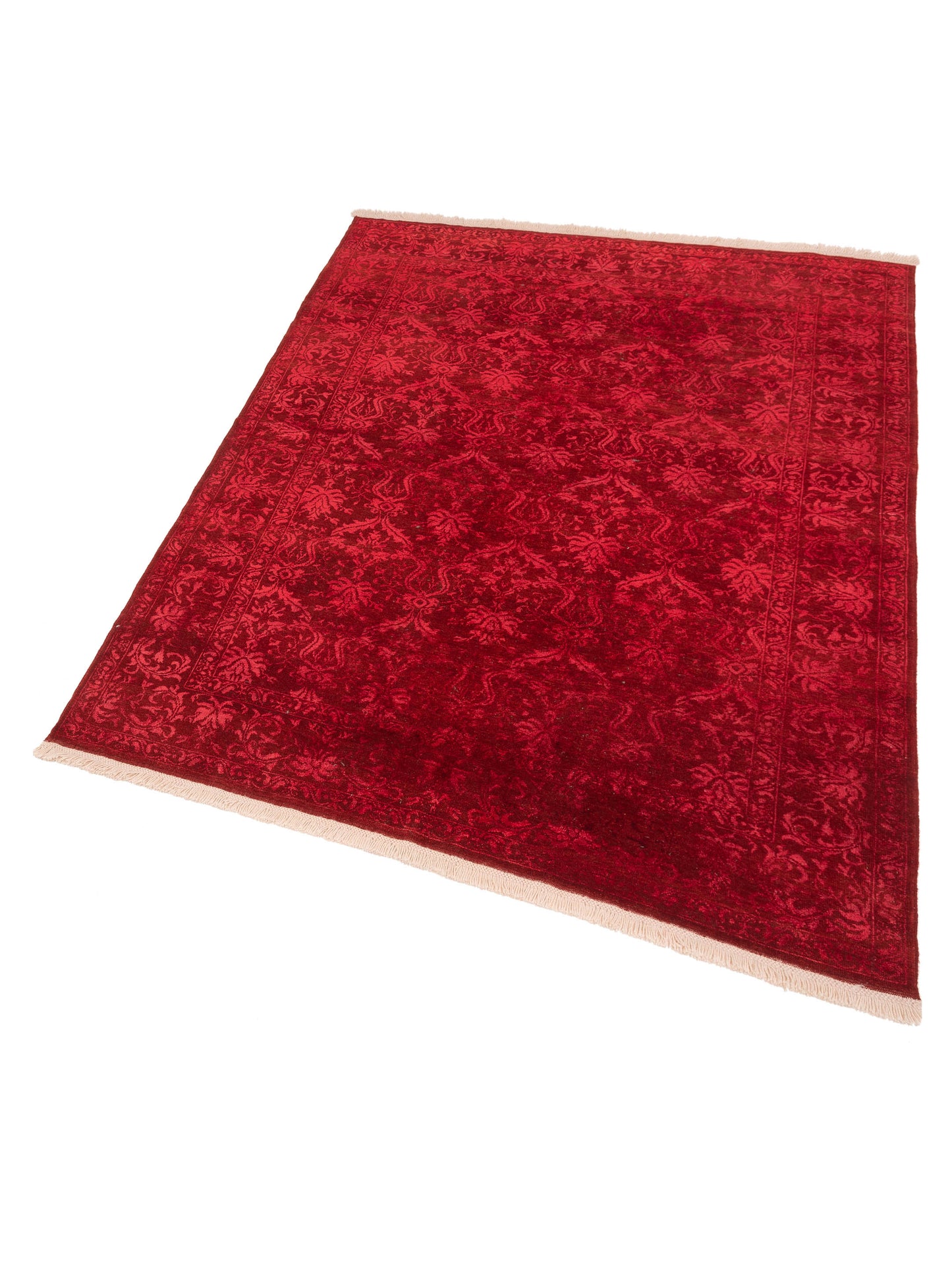 Pasha Defne Begonia Red Red Transitional Hand Knotted Rug