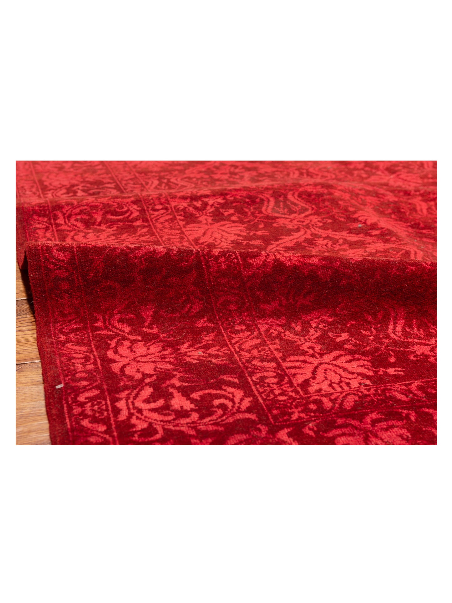 Pasha Defne Begonia Red Red Transitional Hand Knotted Rug